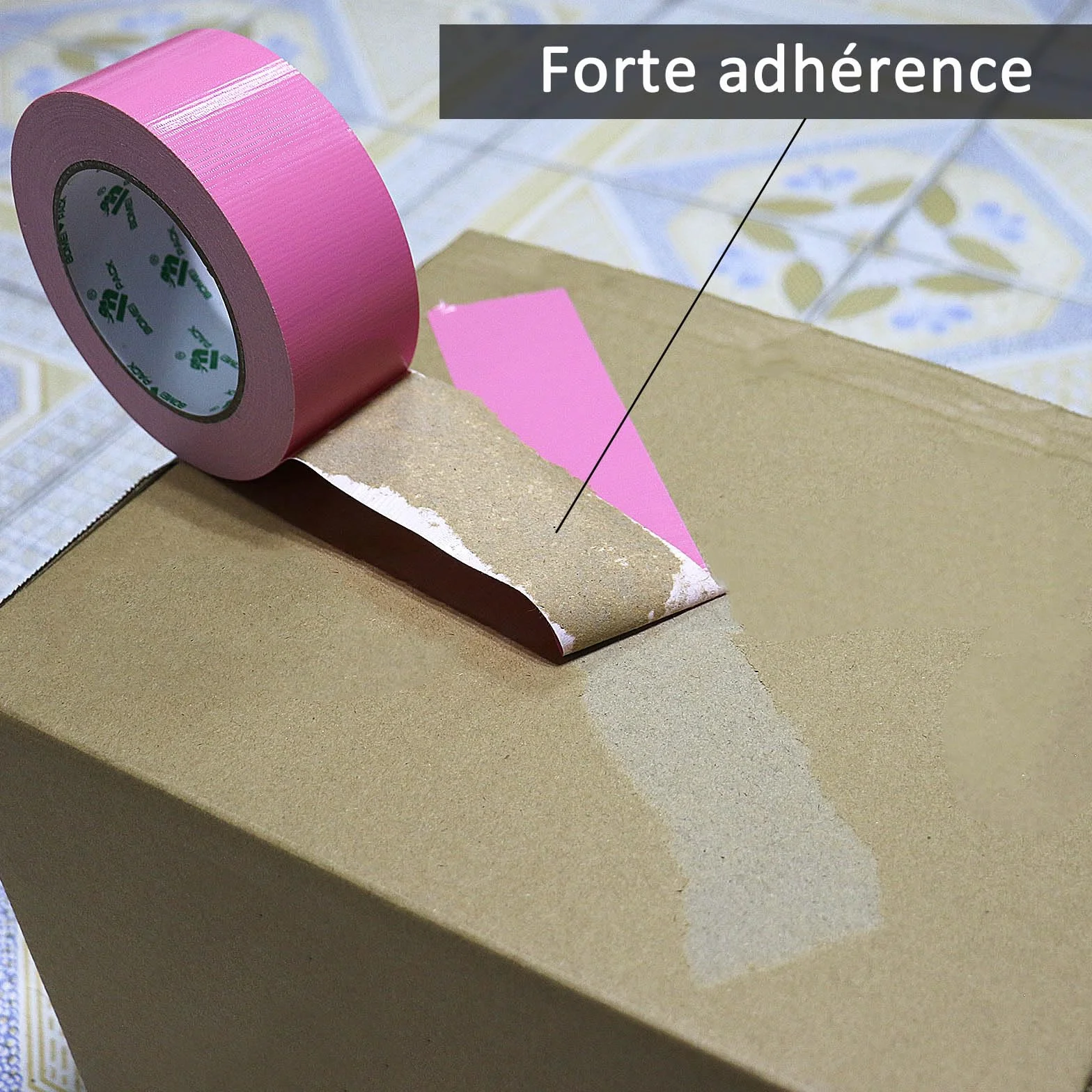 BOMEI PACK Duct Ruban adhésif en tissu renforcé 2R 2in*25m Rose