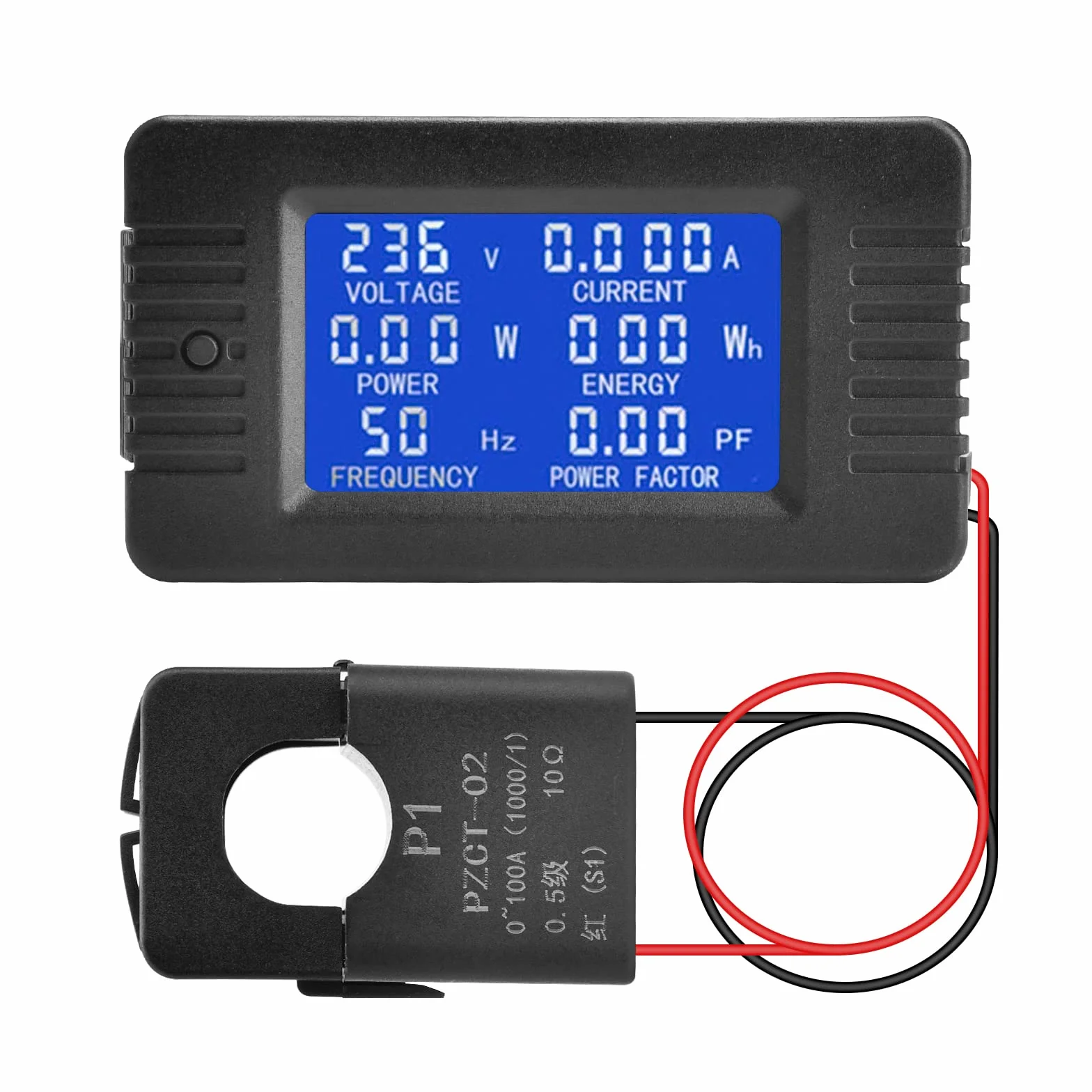Aideepen LCD Ampèremètre Numérique Voltmètre AC 80-260V 100A, Compteur De Puissance 6-en-1 Panneau De Compteur D'électricité