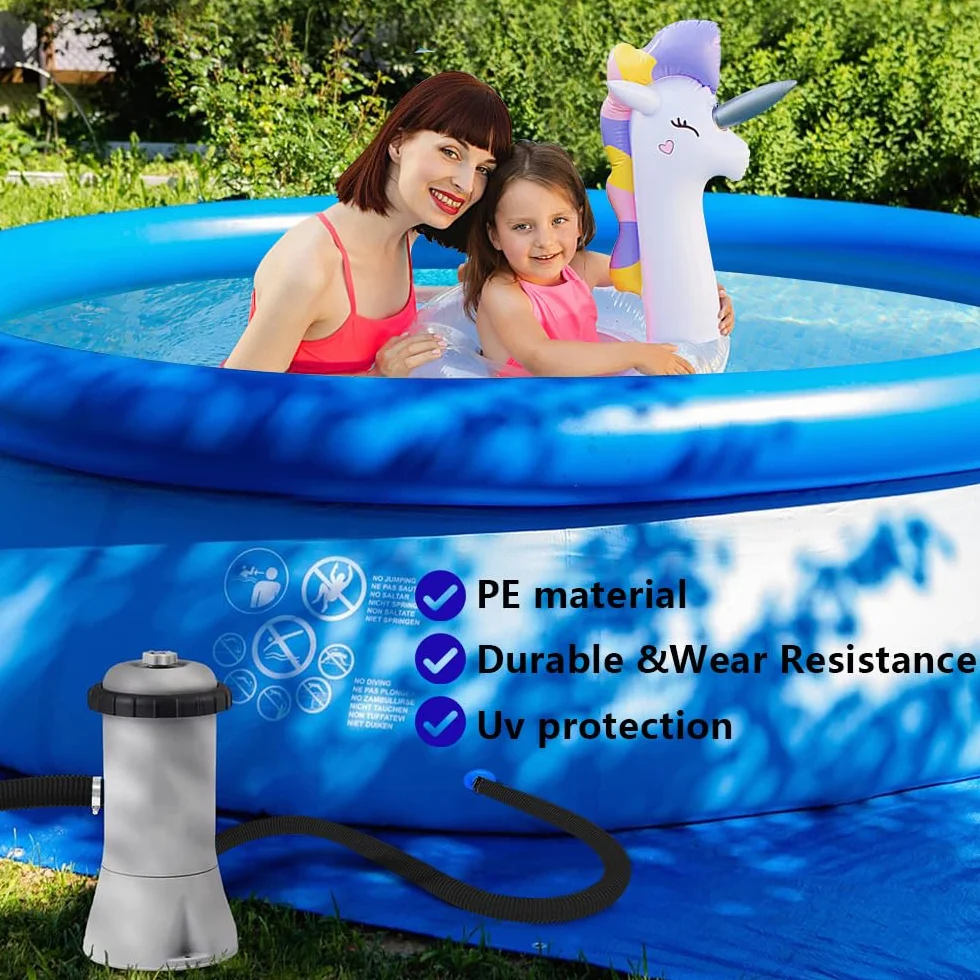 2Pcs Tuyau Piscine 32mm, Tuyau aspirateur piscine avec 4 colliers serrage métalliques,Adapté à une variété de pompes