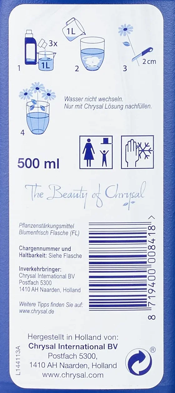 Chrysal Blumenfrisch Nourriture pour Fleurs coupées 500 ML