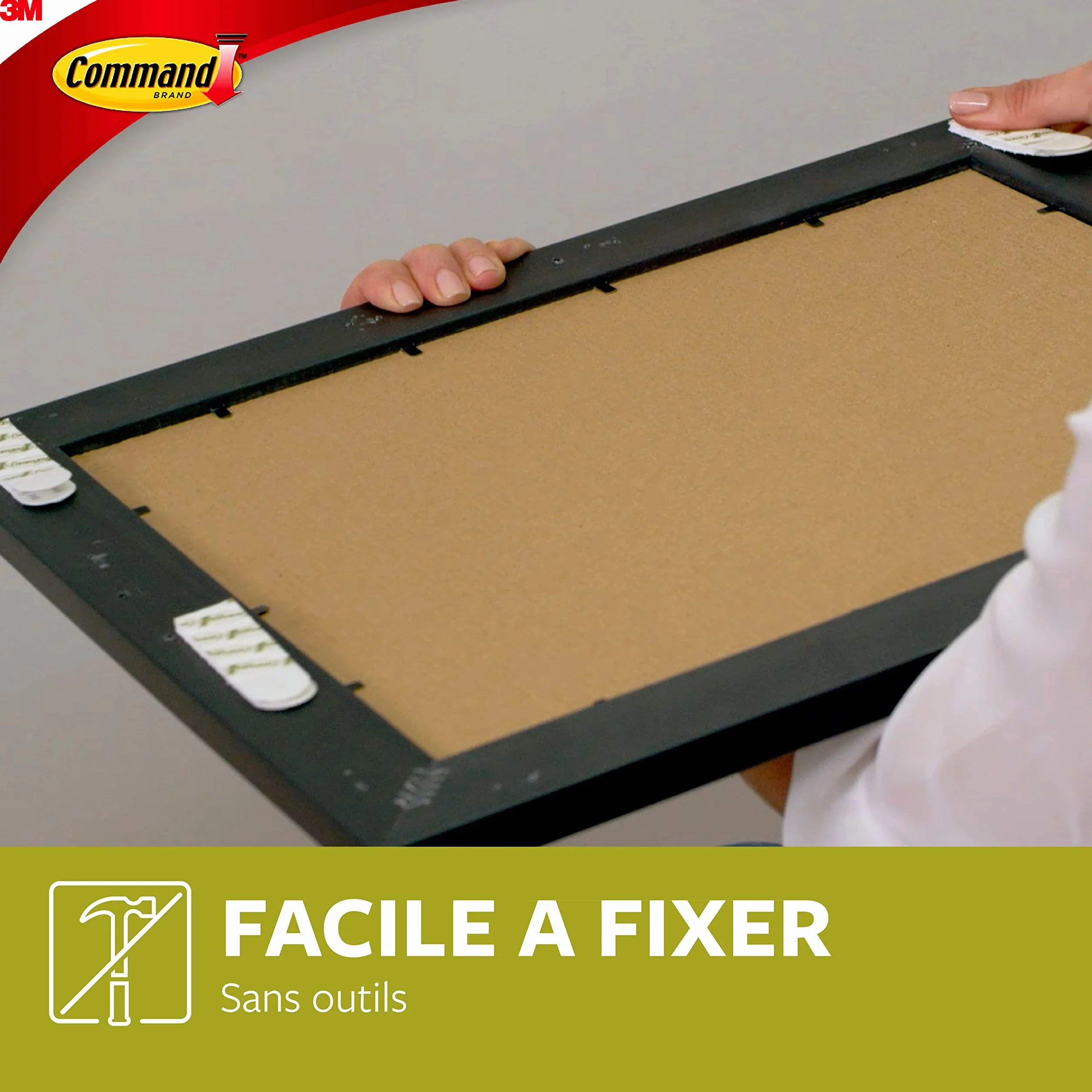 Command Languettes Accroches Tableaux 8 Paires Moyennes 4 Paires Petites Blanc Fixation sans Dommage