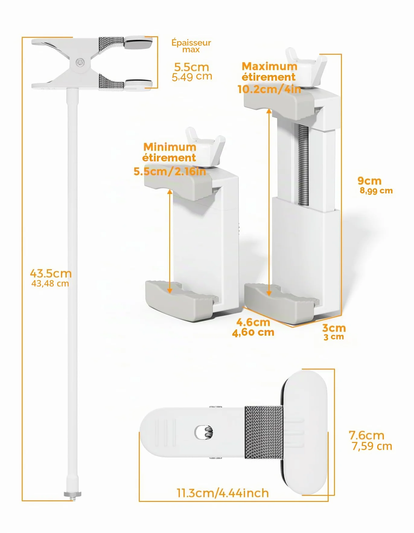 Support Universel pour Moniteur Bébé GHB Philips Avent avec Pince
