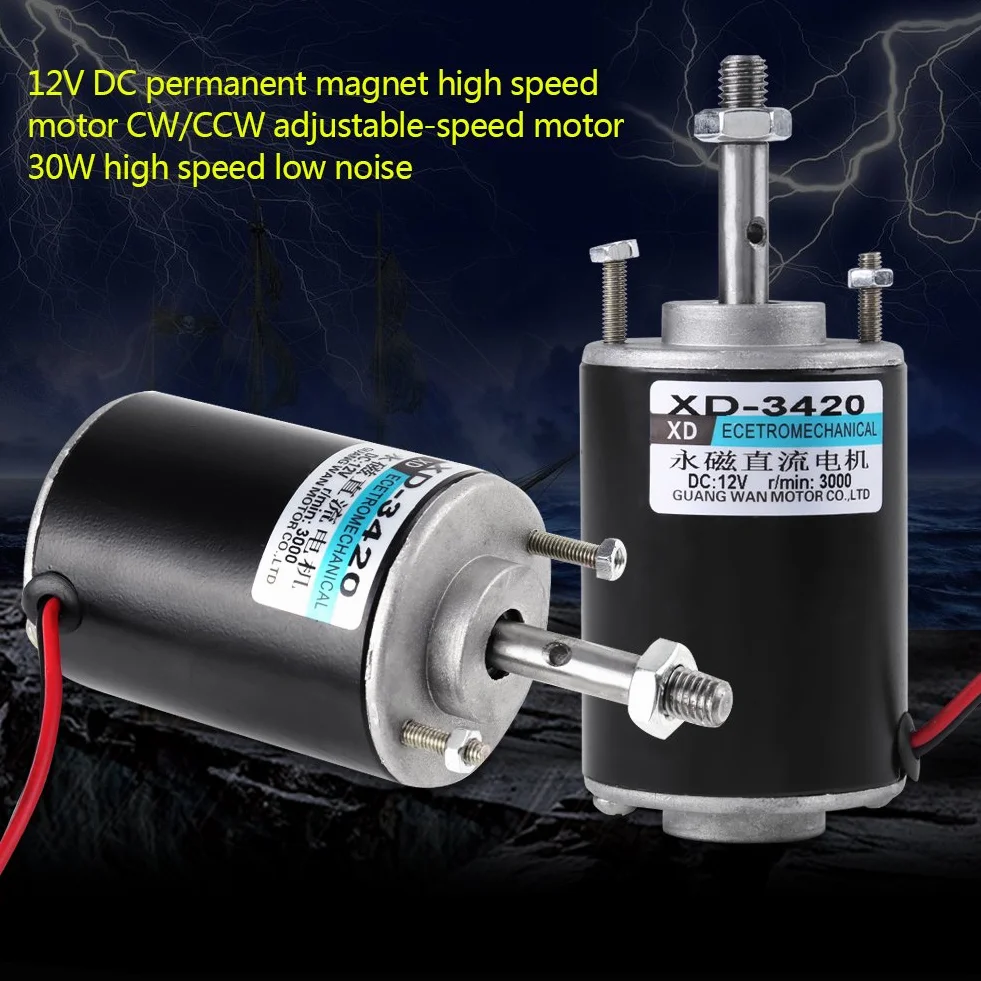 Moteur DC à Aimant Permanent 12V 24V 3500RPM Mini Générateur DIY CW CCW