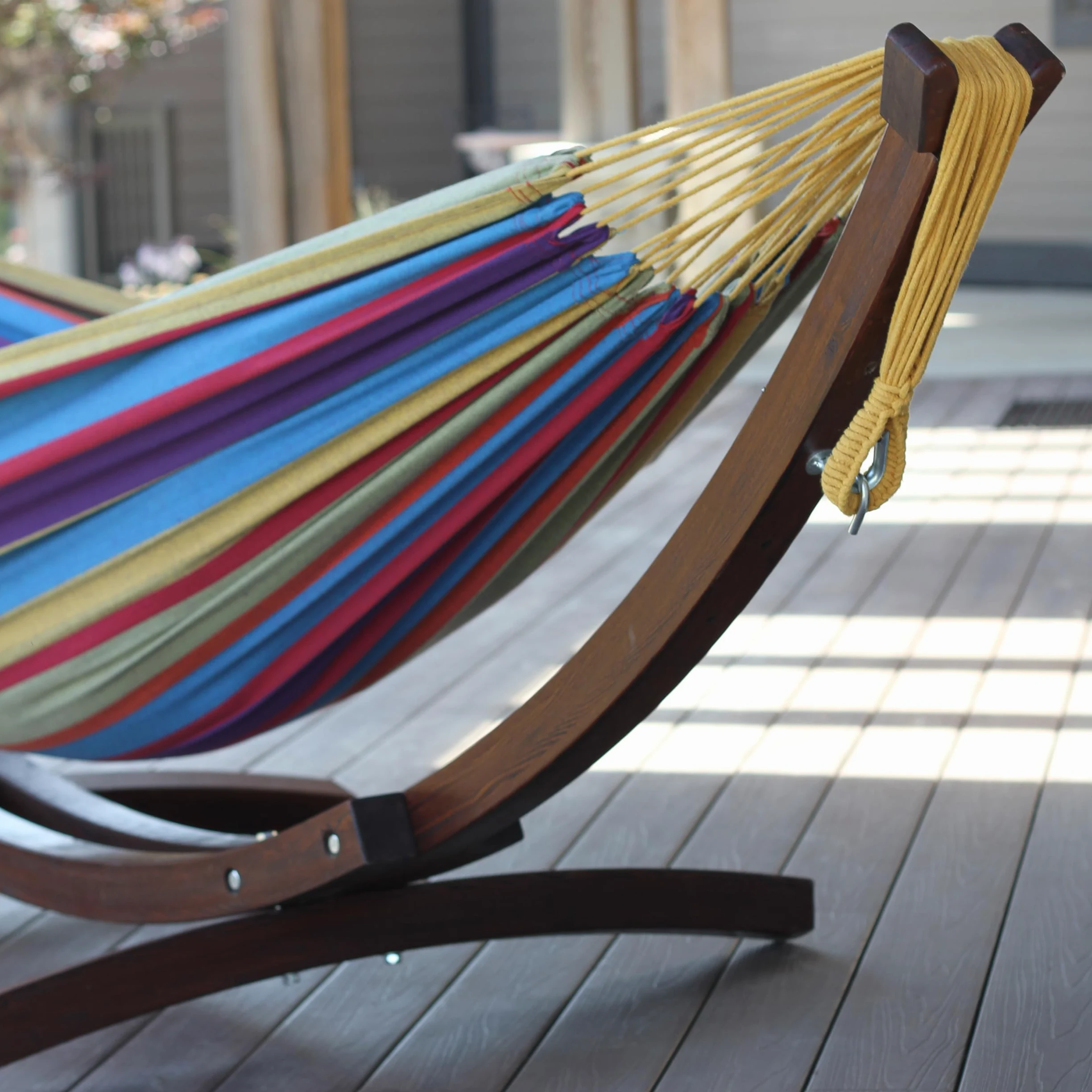 Vivere C8SPCT-20 Double hamac Coton avec Solide Support en pin - Tropical