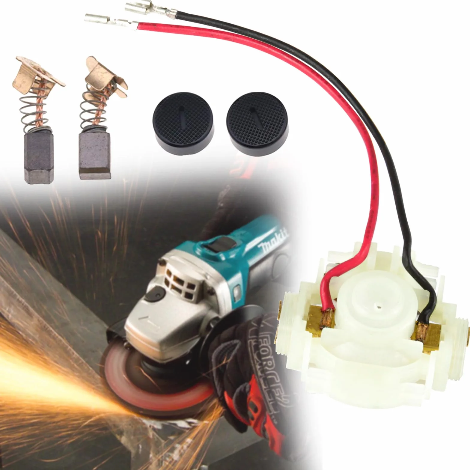 VIPMOON Balai de Charbon CB430 pour Meuleuse Makita DGA452 BGA452 BGA450 BGA402 GA400 GA400D