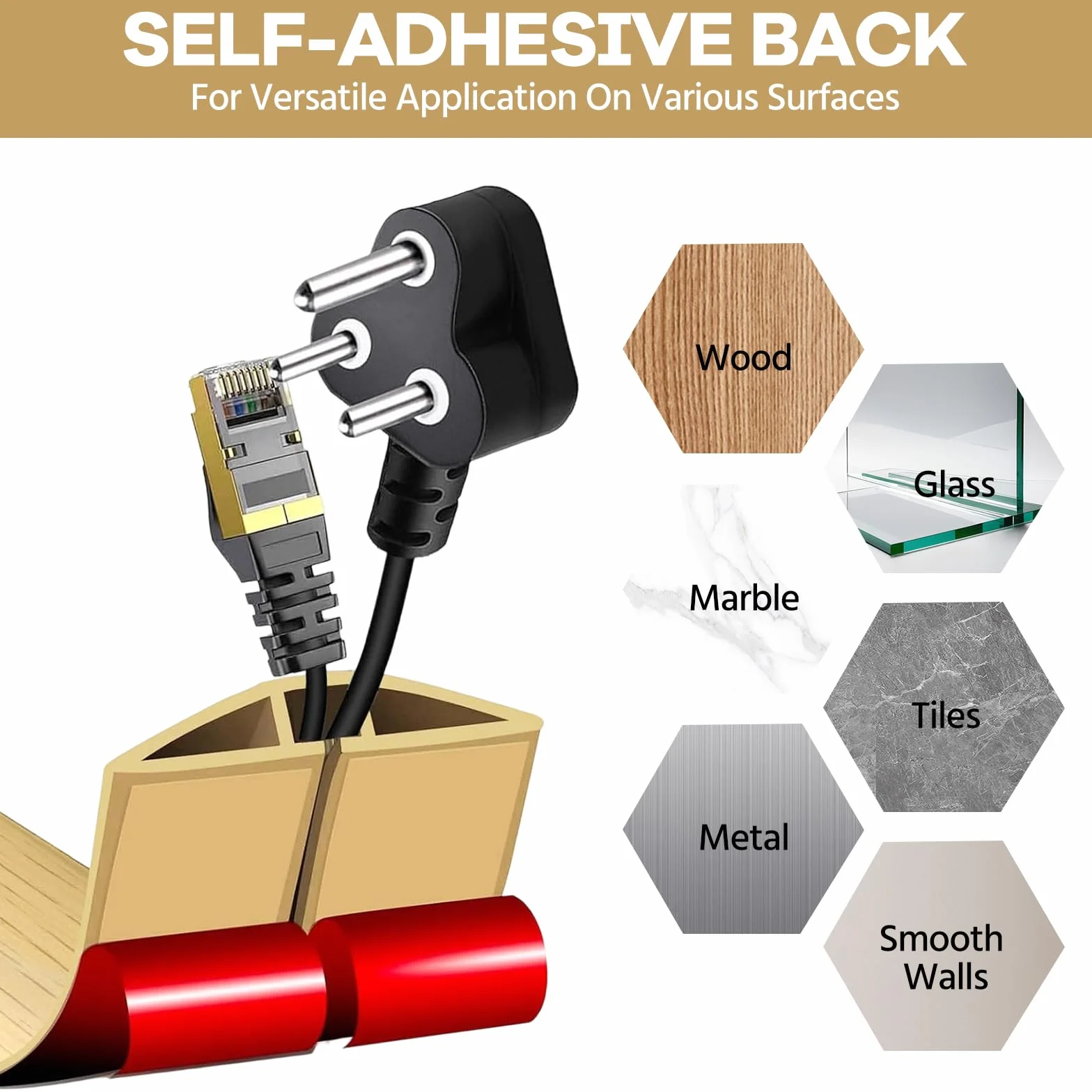 Goulotte de câble aspect bois 1 m x 5 cm PVC protection câble