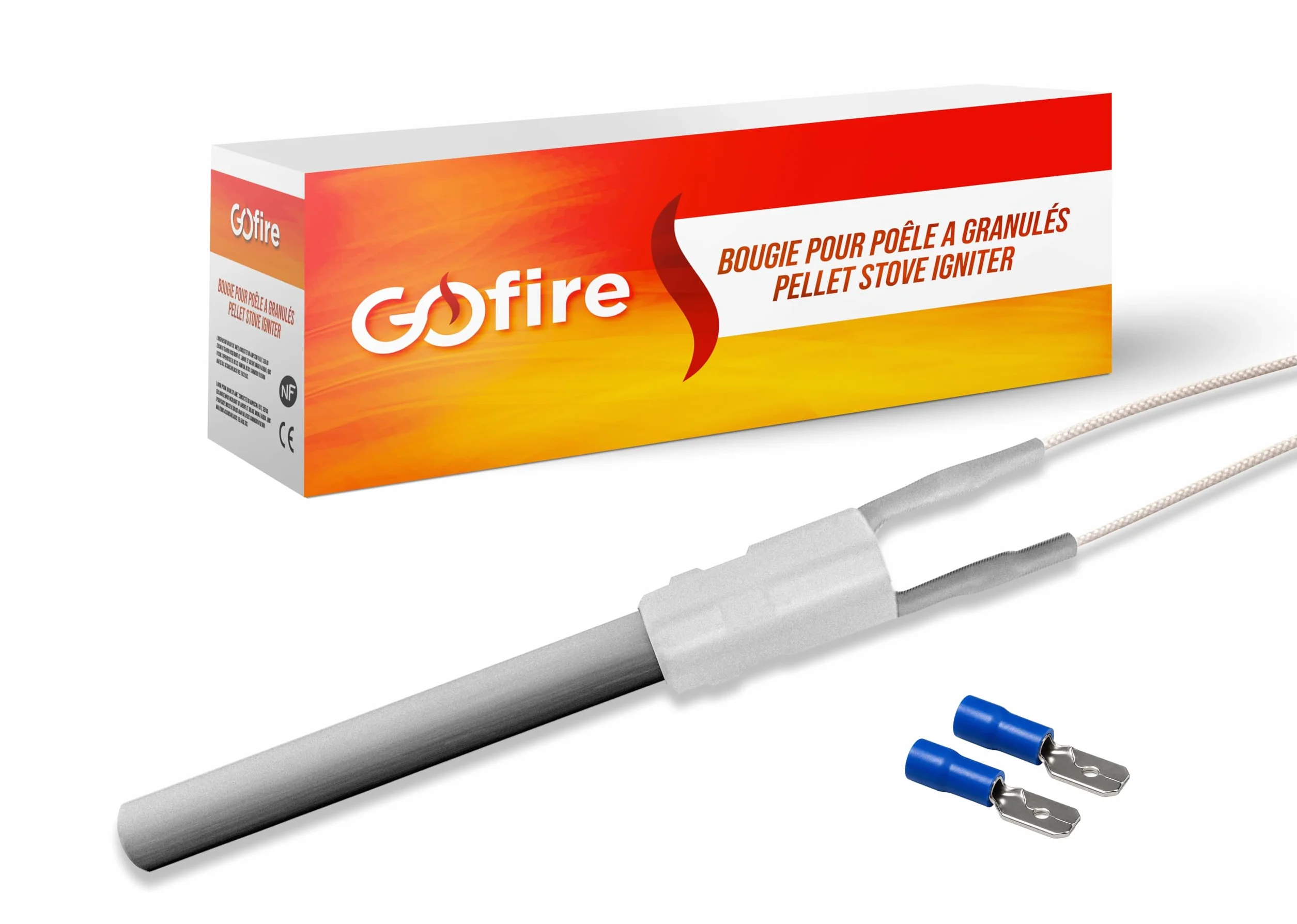 Bougie céramique d'allumage 300 W 111/78 mm Ø11,55 mm lisse compatible EDILKAMIN PALAZZETTI FONTE-FLAMME RAVELLI TRESCO