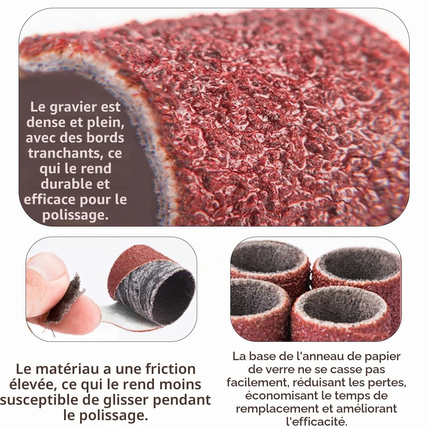 Tambour De Ponçage 287 Pièces avec Bandes de Ponçage 80/120/180 Grains pour Dremel Outils Rotatifs