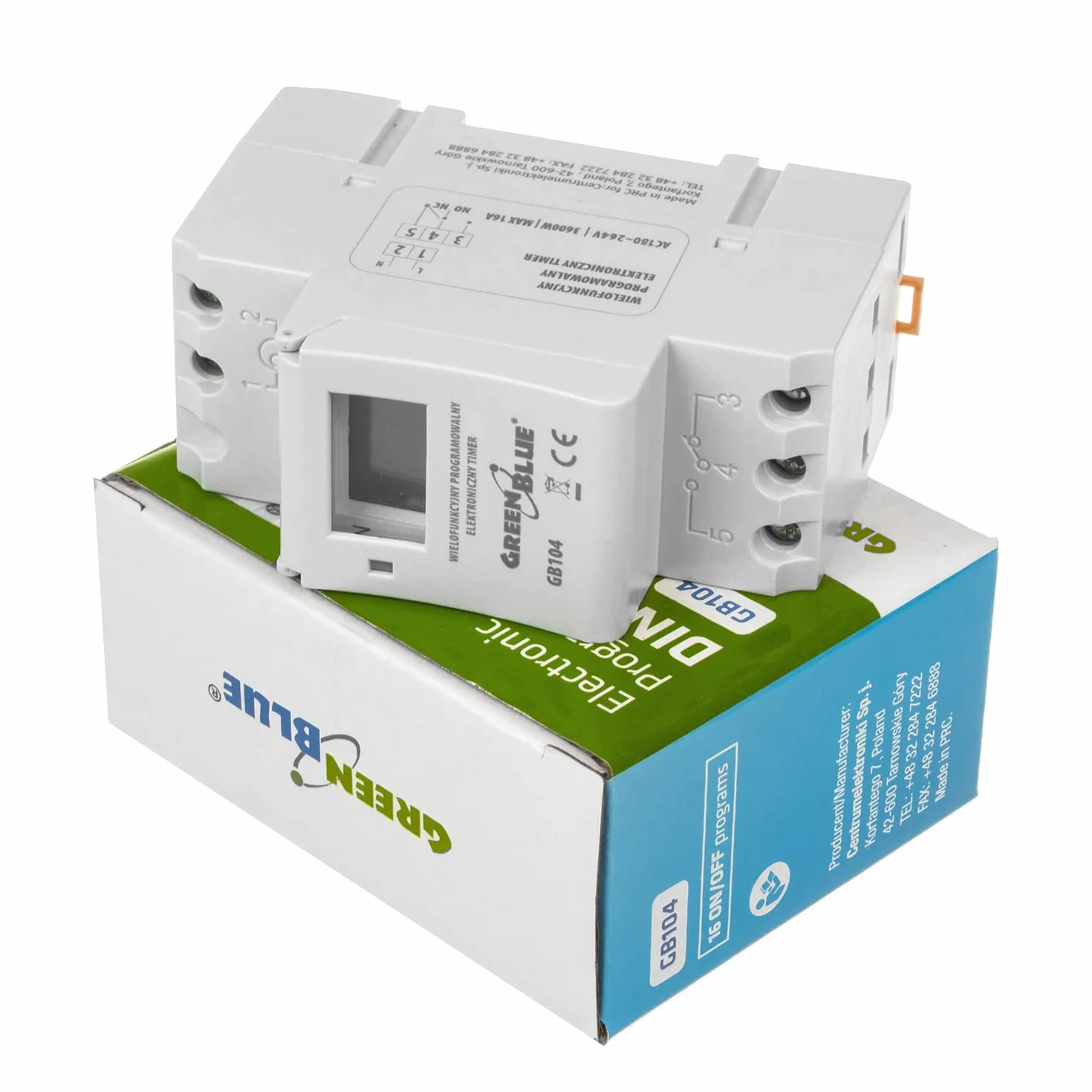GreenBlue GB104 Minuteur Numérique Panneau sur Rail DIN 16A 240 Programmes