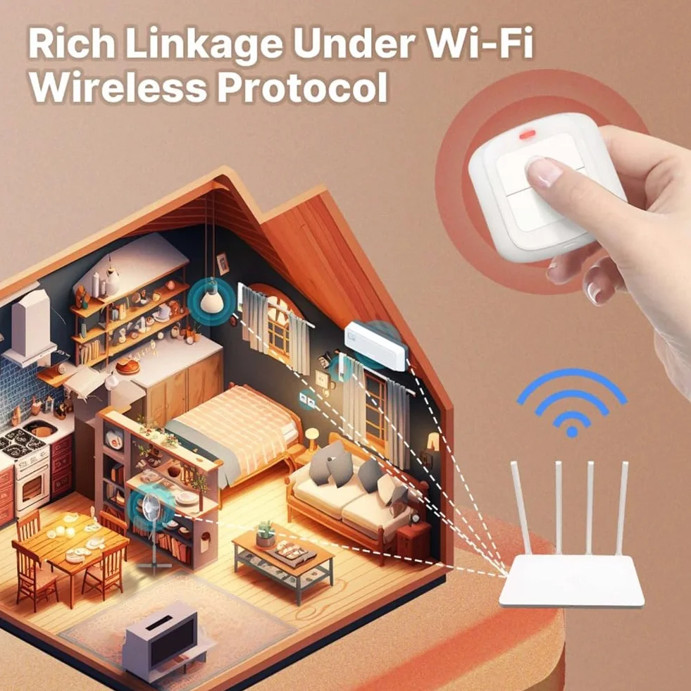 Interrupteur mural intelligent sans fil Tuya WiFi faible consommation d'énergie sans câblage