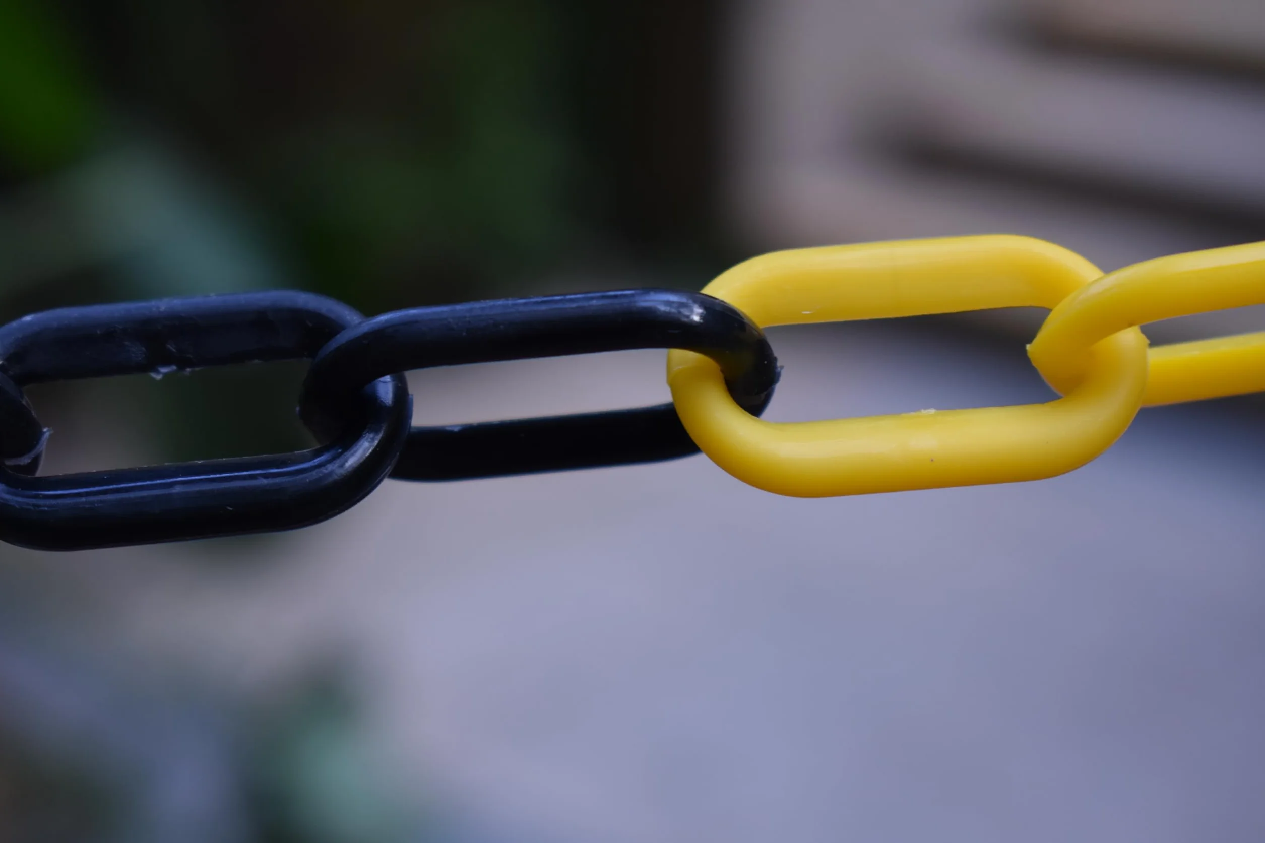 Chaîne d'arrêt plastique noir et jaune 6mm x 25m Sécurité Haute Visibilité
