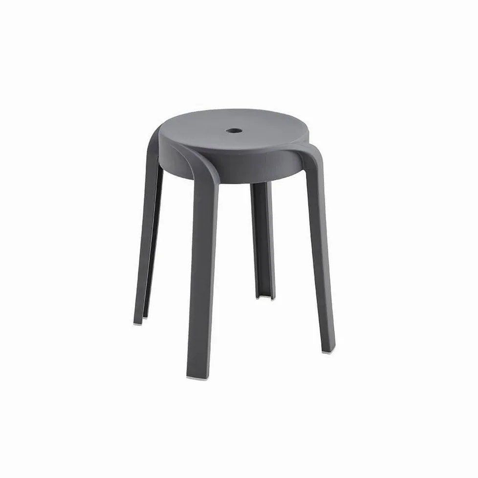 Home Deluxe NIVO Lot de 6 tabourets empilables, gris, pour cuisine, salon et jardin