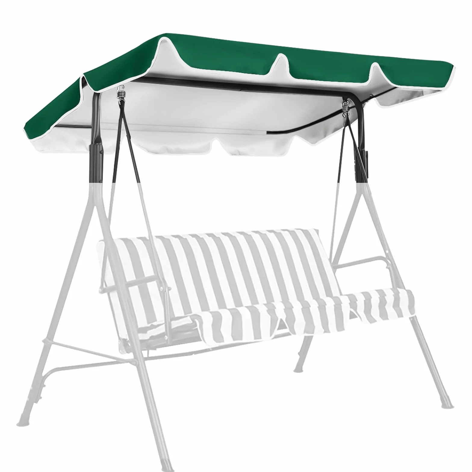 WingFly Toit Balancelle Toit de Rechange pour Balancelle Balançoire Imperméable Beige/Vert/Gris Convient à de Nombreuses Tailles, 210 x 145 cm (Vert)