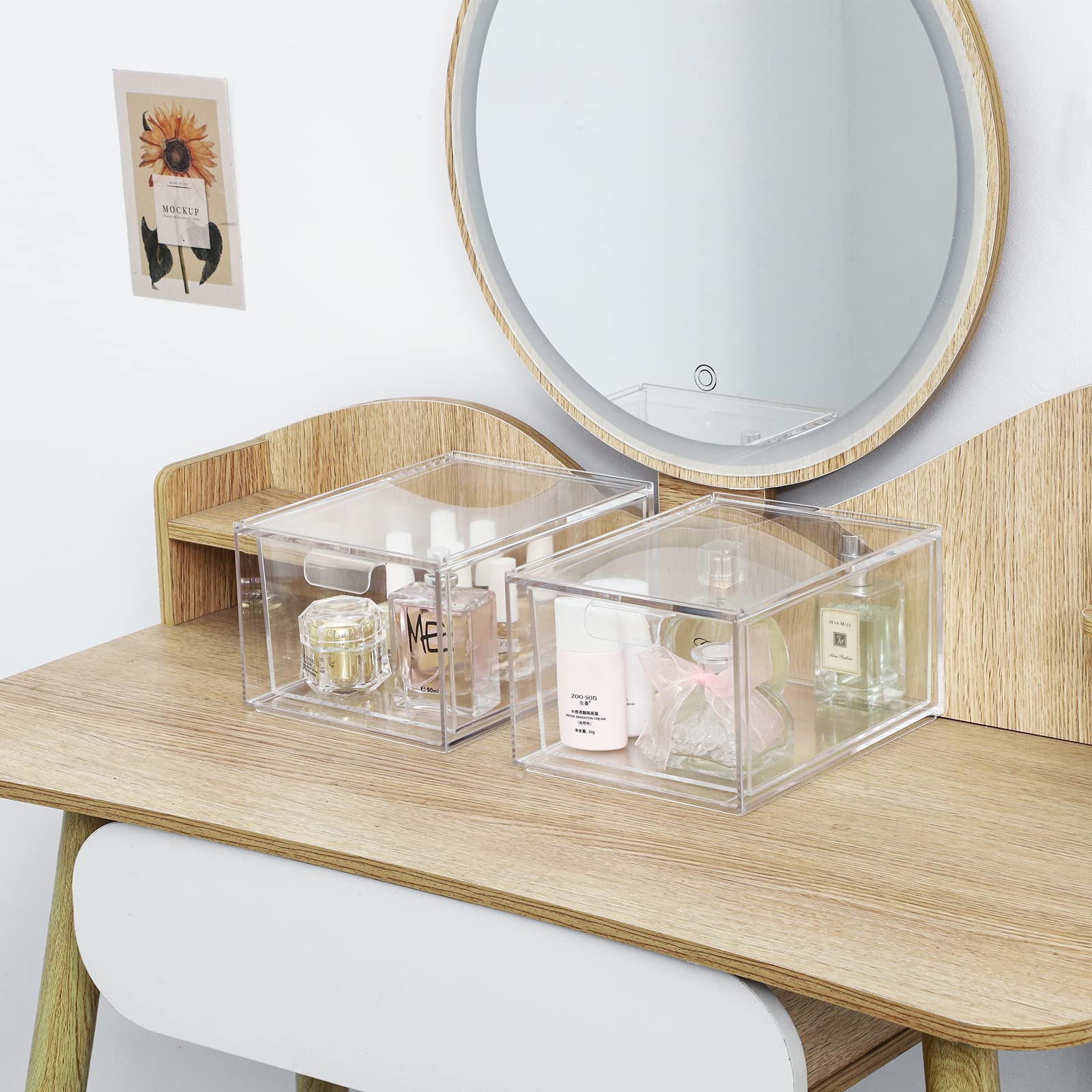 Clear Stackable Acrylic Cosmetic Organizer