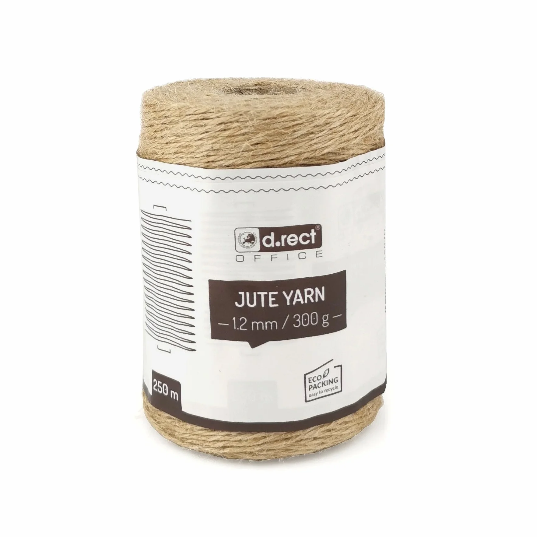 D.RECT Ficelle en Jute 1,2mm, 250m | Corde Naturelle pour Emballage Cadeau | Arts Créatifs DIY et Décoration 110600