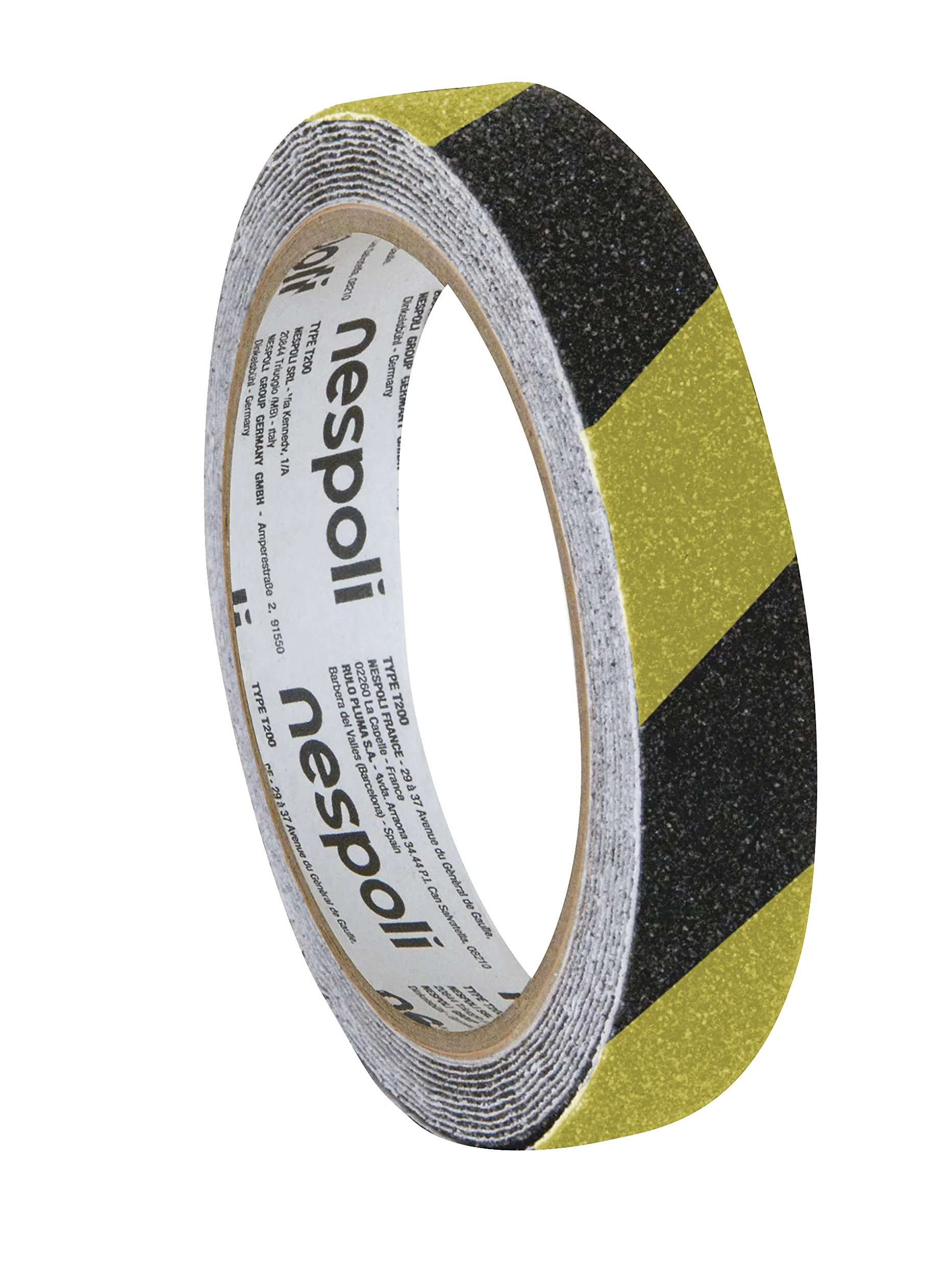 Nespoli Ruban antidérapant noir/jaune 25 mm x 15 m