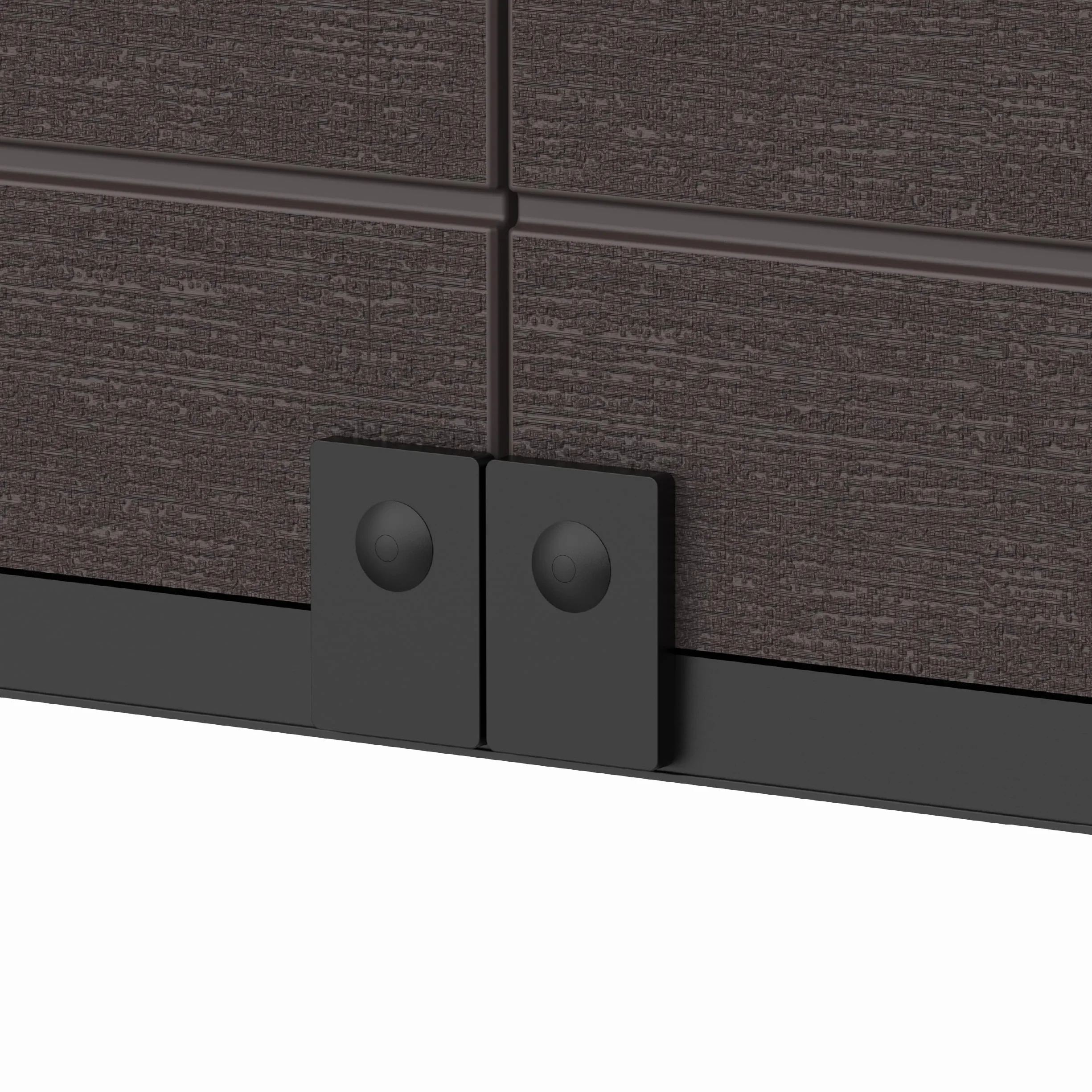 Duramax Cedargrain Short Plastic Vertical Storage Cabinet 2 Door with Shelves Outdoor Lockable Water Resistant Brown