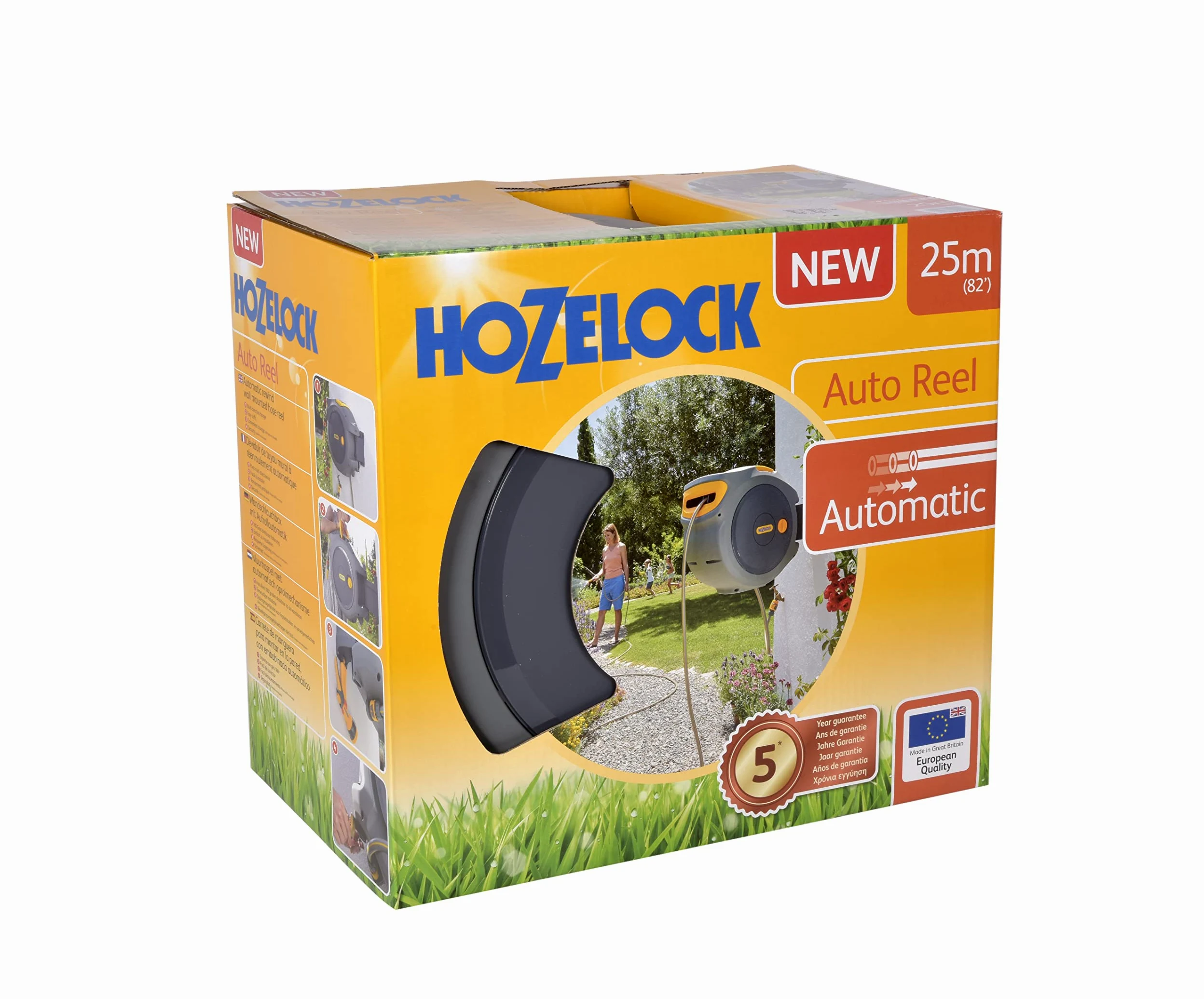 Hozelock Dévidoir Mural Auto Reel avec Tuyau de 25m 24 020 000
