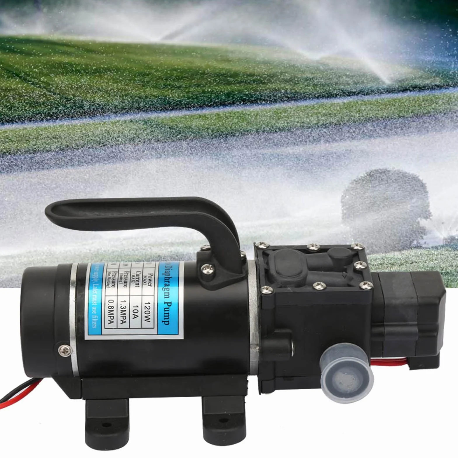 Pompe à Eau Électrique Pompe à Diaphragme Amorçage Automatique 10L/M Protection Surintensités Laveuse Haute Pression 12V
