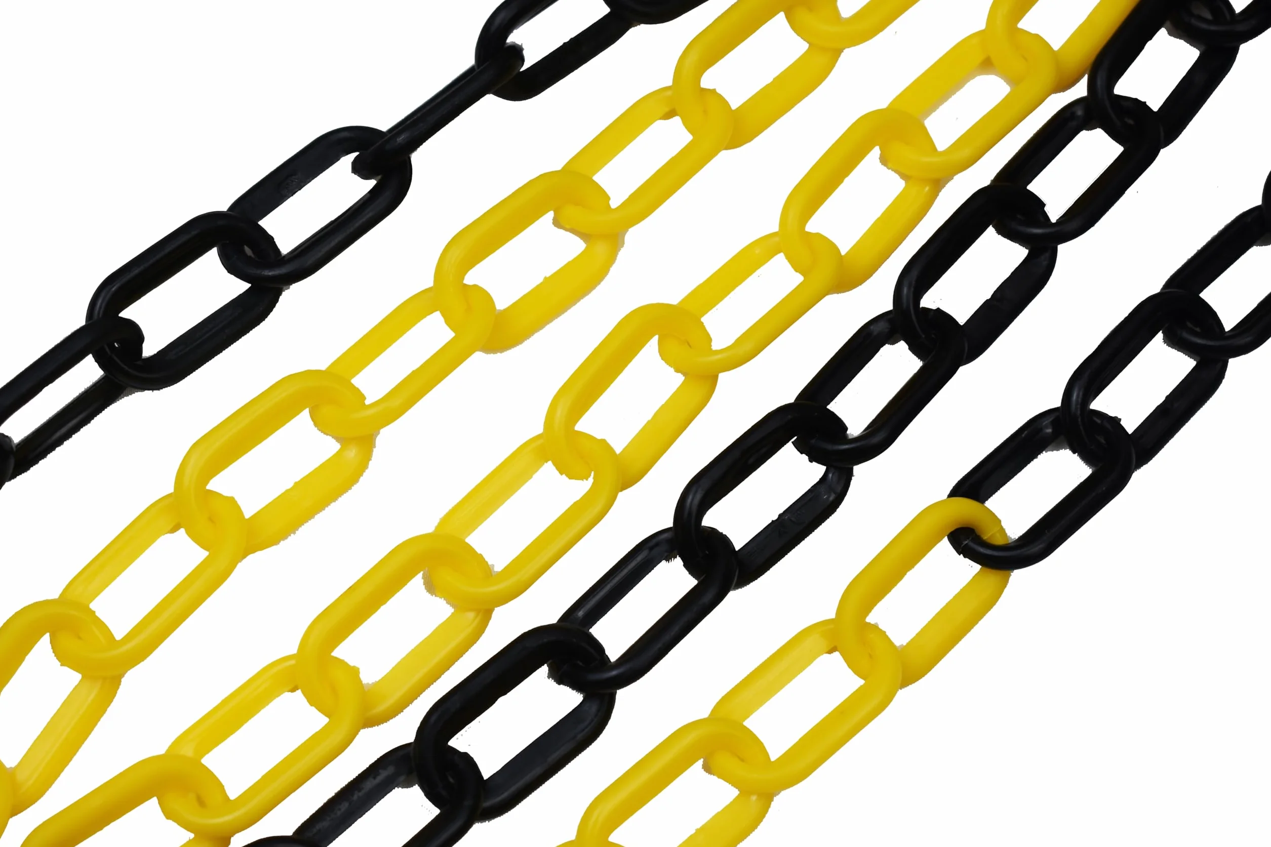 Chaîne d'arrêt plastique noir et jaune 6mm x 25m Sécurité Haute Visibilité