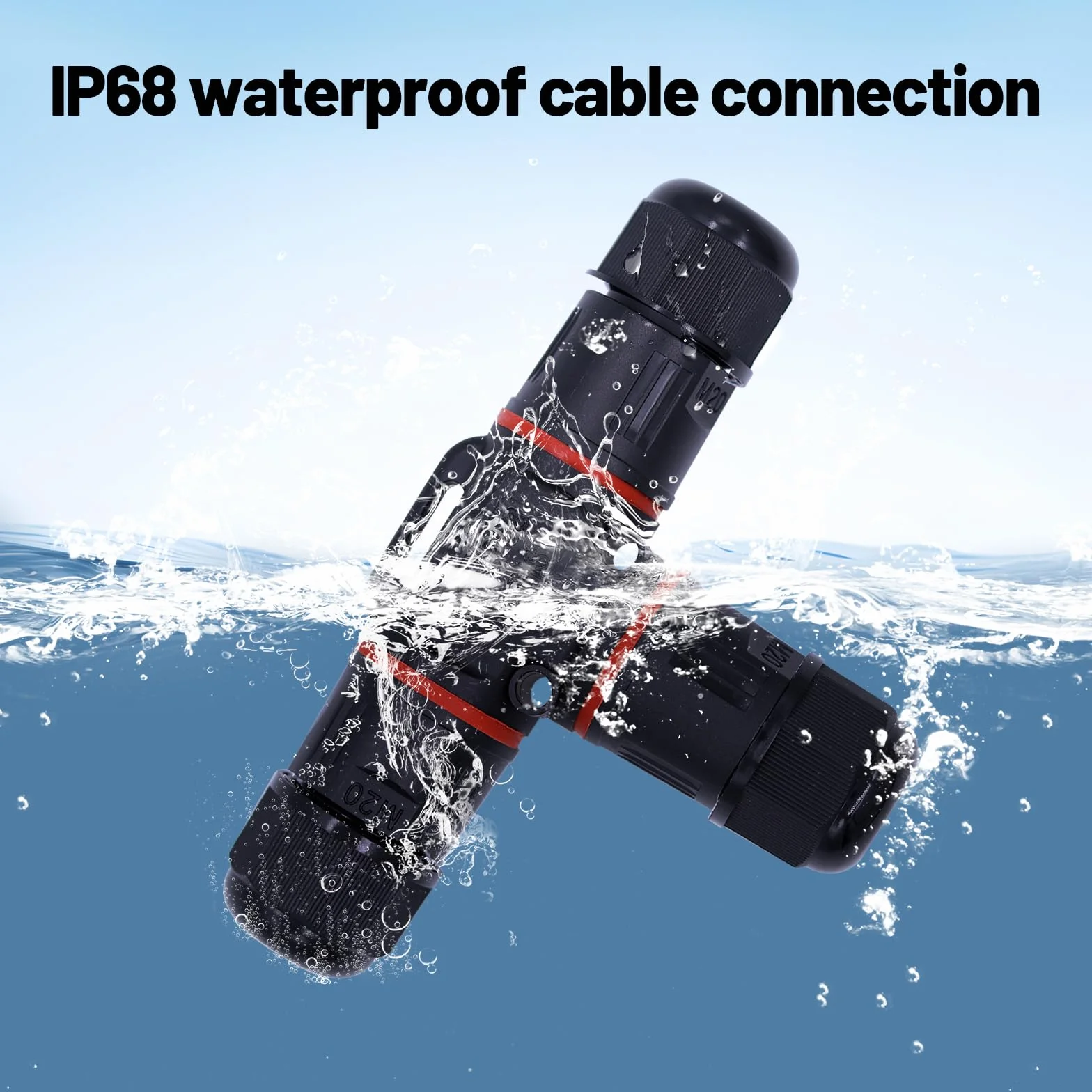 Connecteur Electrique Etanche IP68 Boîte de Jonction 3 Voies pour Ø3-12 mm Câble
