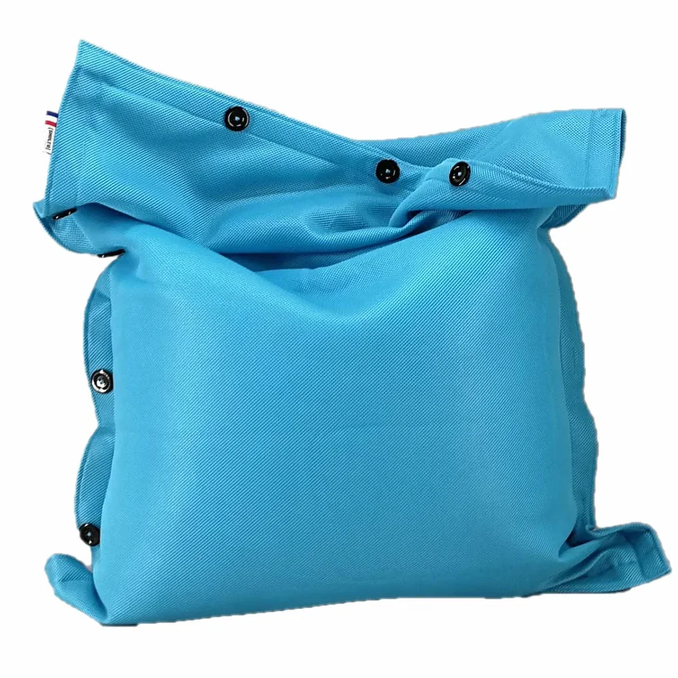 Pouf Géant Flottant Tissu Mesh3D Bleu - 125 x 175 cm - Polyester - Piscine/Extérieur/Intérieur - Housse Lavable - Fabriqué en France