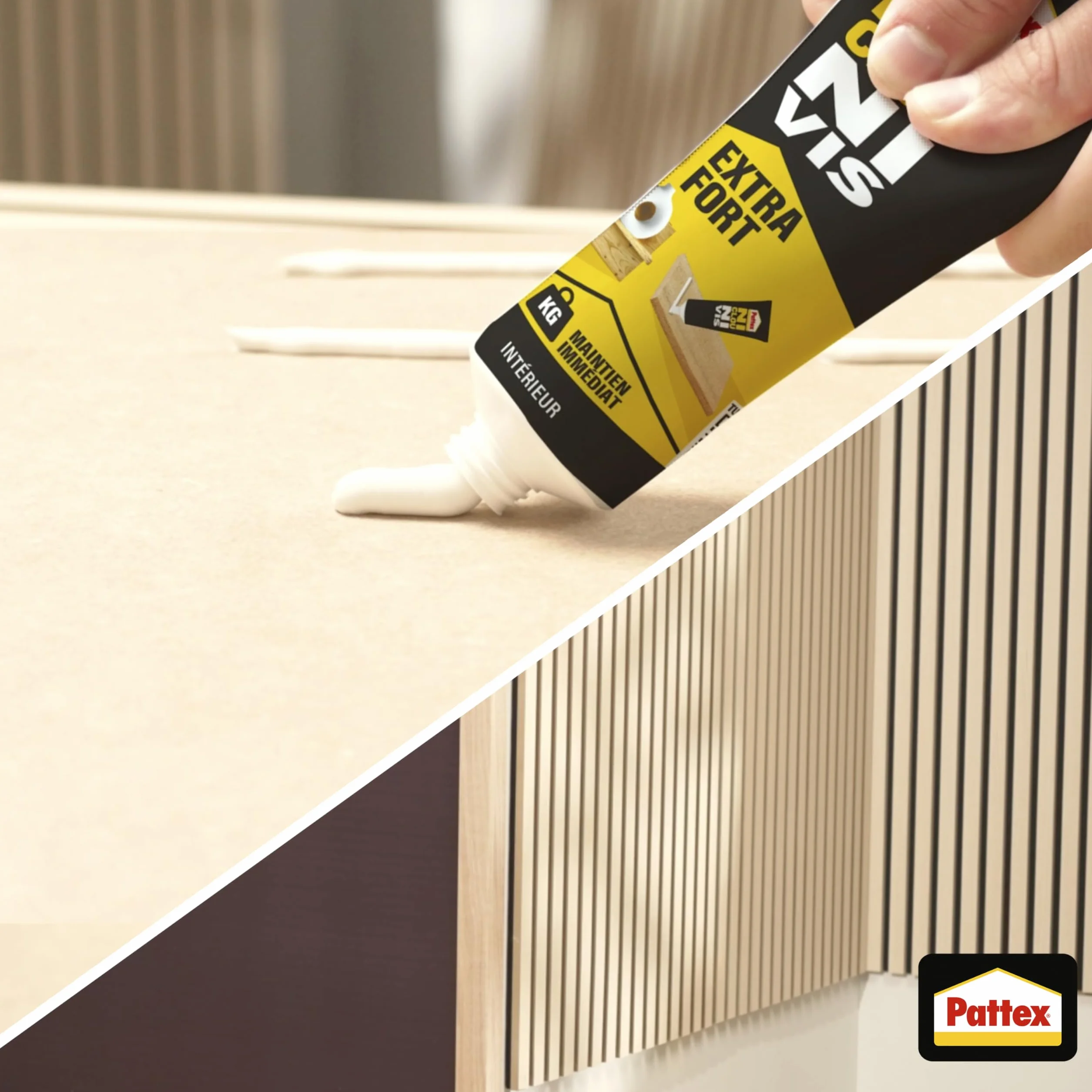 Pattex Ni Clou Ni Vis Extra Fort 260 g Colle Fixation Maintien Immédiat Intérieur