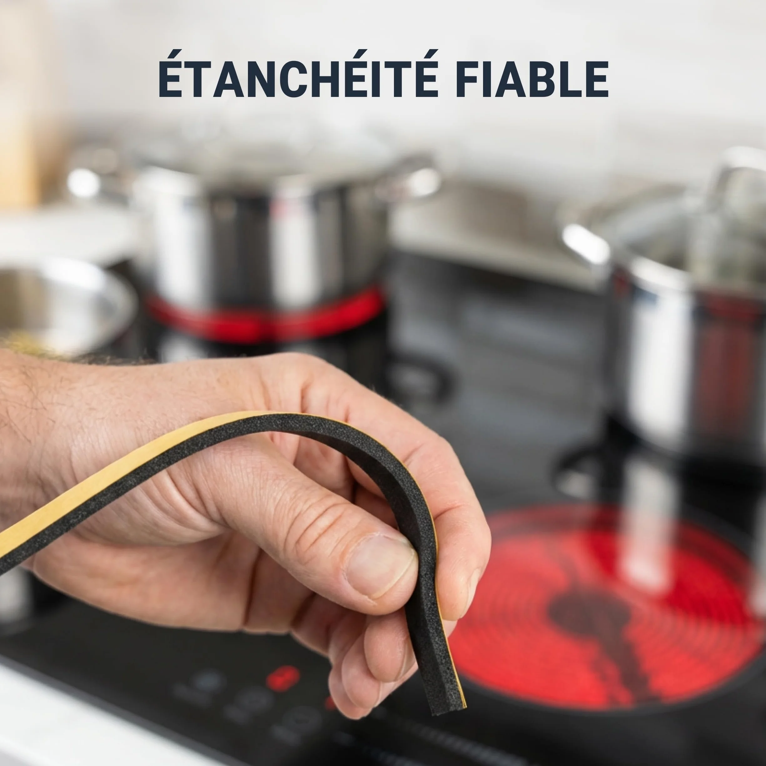 Bande d'étanchéité 3m 9mm x 2mm pour table de cuisson Ceranfeld