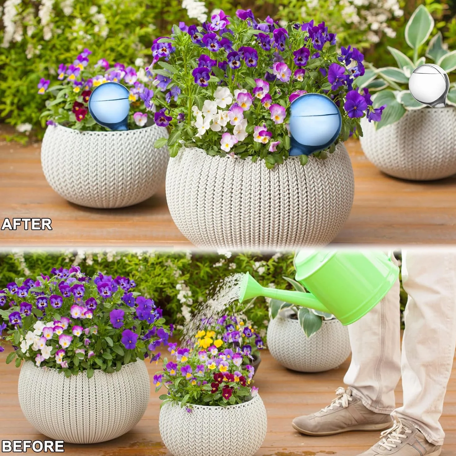 14 Pièce Boules d'Irrigation pour Plantes, Arrosage Goutte à Goutte Auto pour Plantes, Bulbes d’Arrosage Automatique pour Plante Fleur D'intérieur et D'extérieur