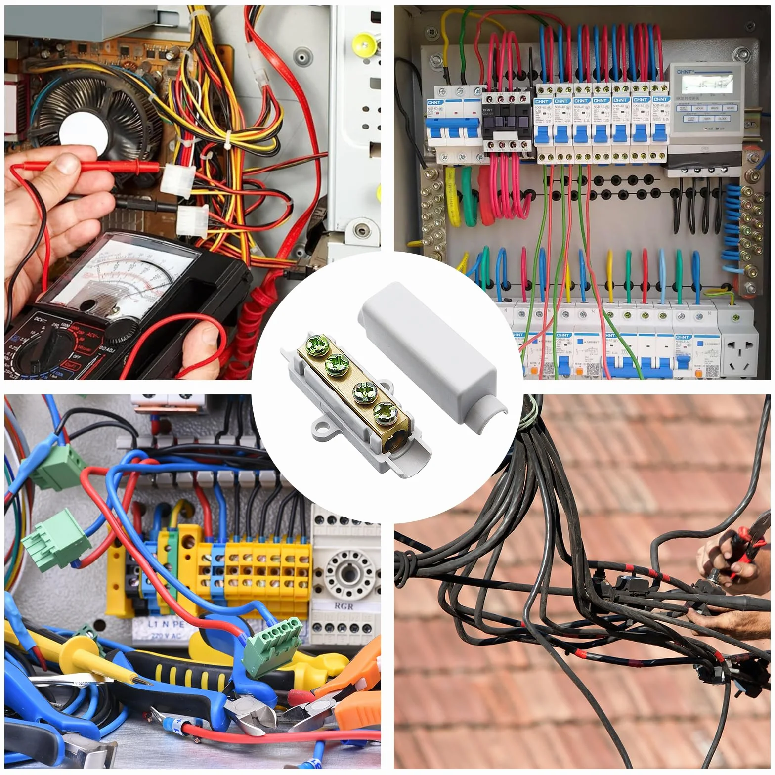 Connecteur de Fil Bornier à Vis 2.5mm-16mm Laiton 1000V 100A 5 Pièces