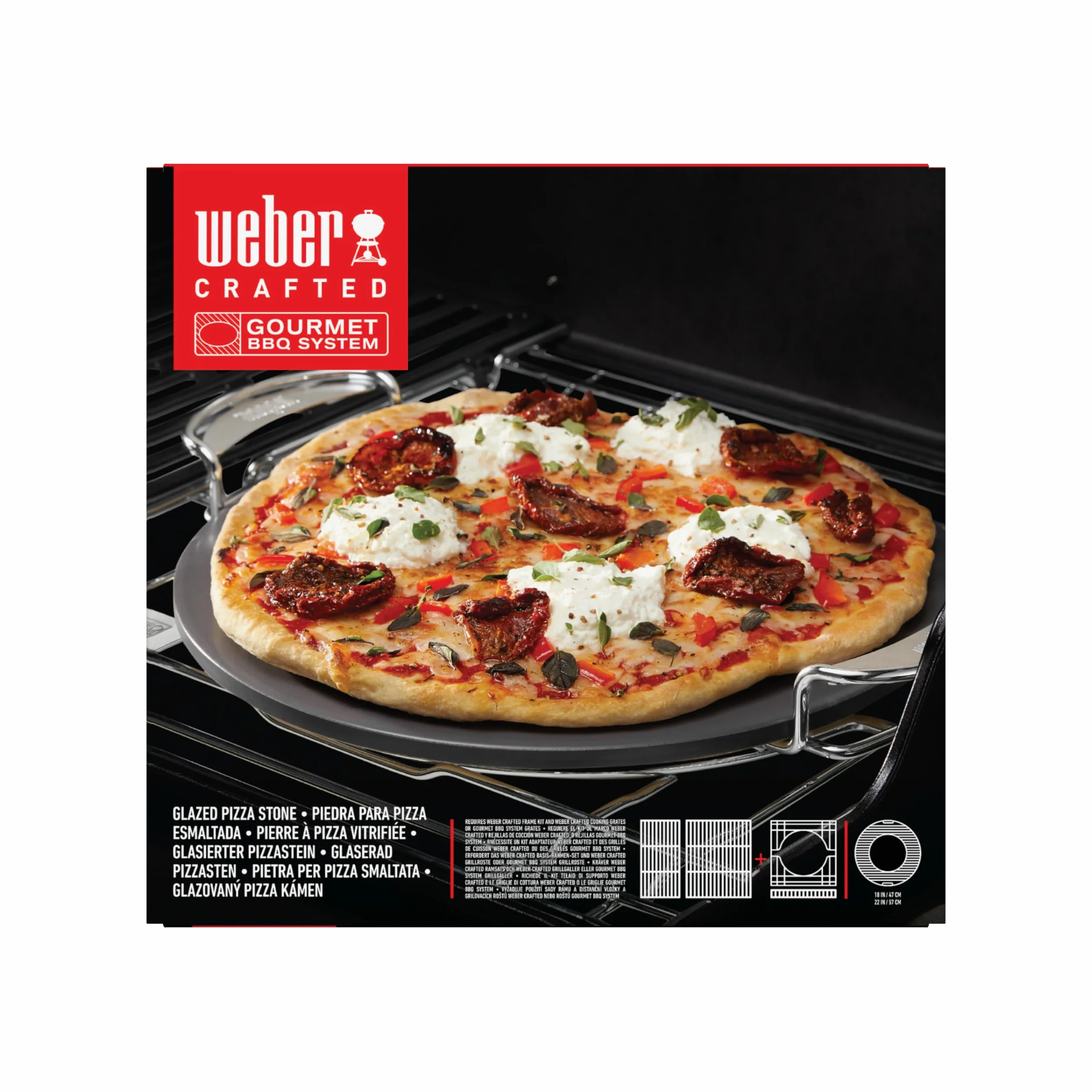 Weber Crafted Pierre à Pizza émaillée résistante à la Chaleur crème 8861