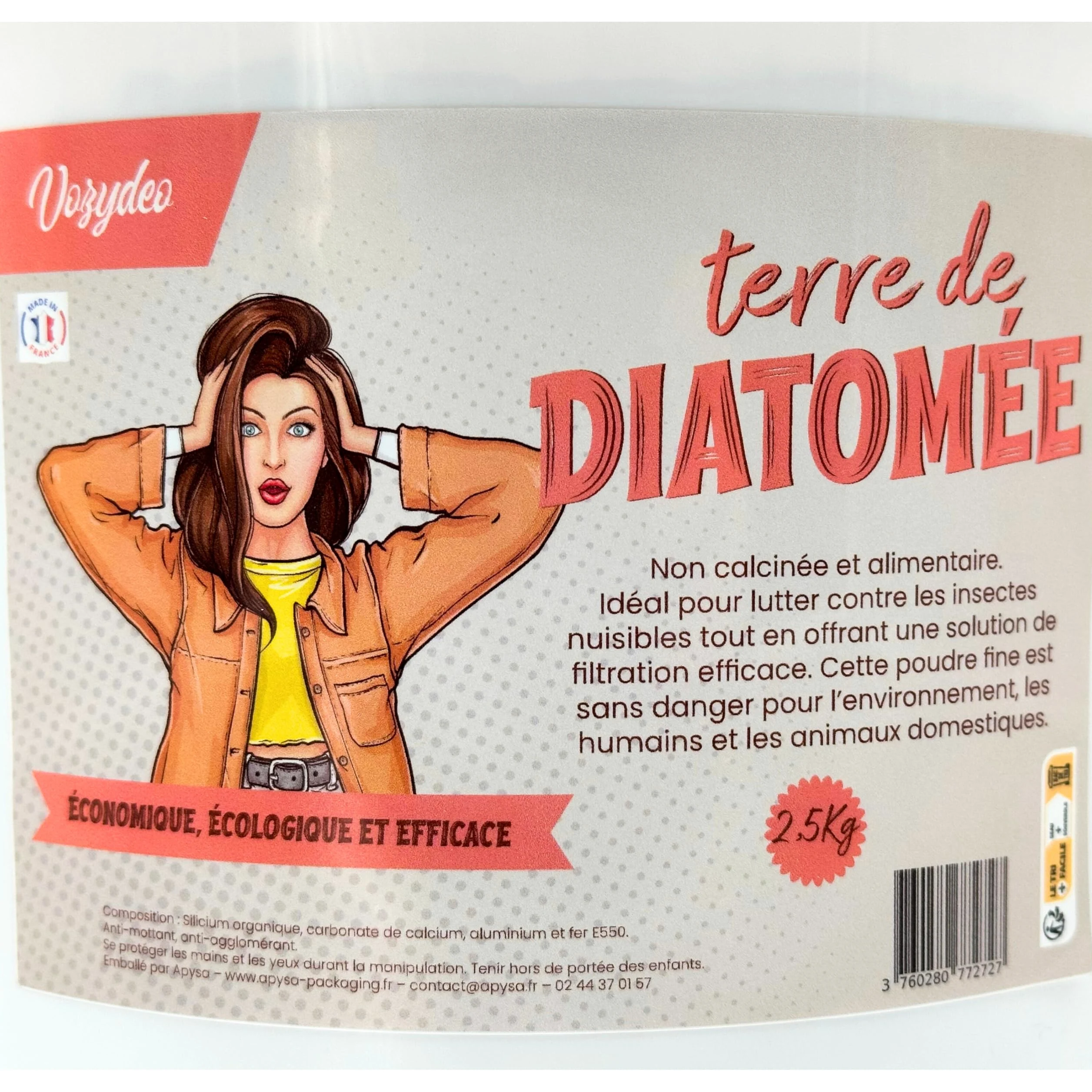 Terre de Diatomée - Sac 2,5 KG - Contre Les Insectes et Parasites - Complément Alimentaire - Vermifuge - Produit Naturel et Economique