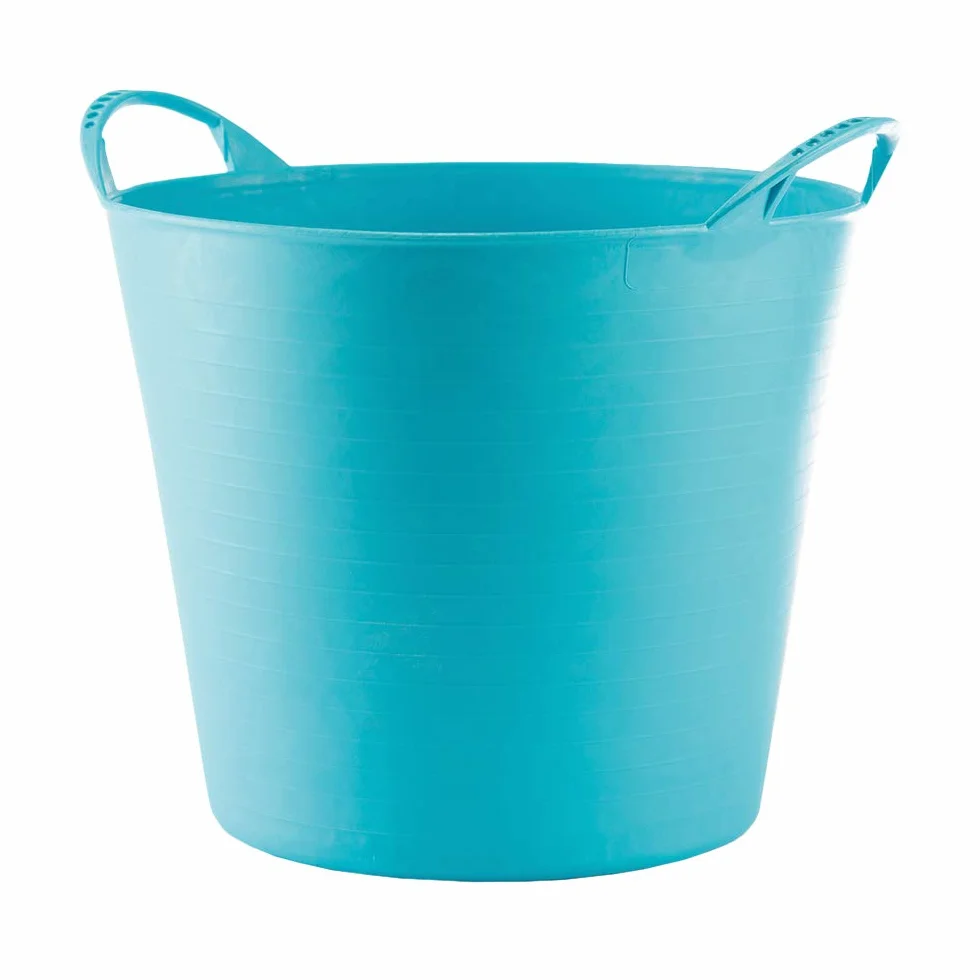 Container Bucket Basket Flexible Flexi Multifunctional, Ecurie, Jardin, Garage, Alimentation Animale, Stockage, Transport, Arrosage, Lavage, Résistance 120 kg, 34x29,5x26,5cm 26L Turquoise