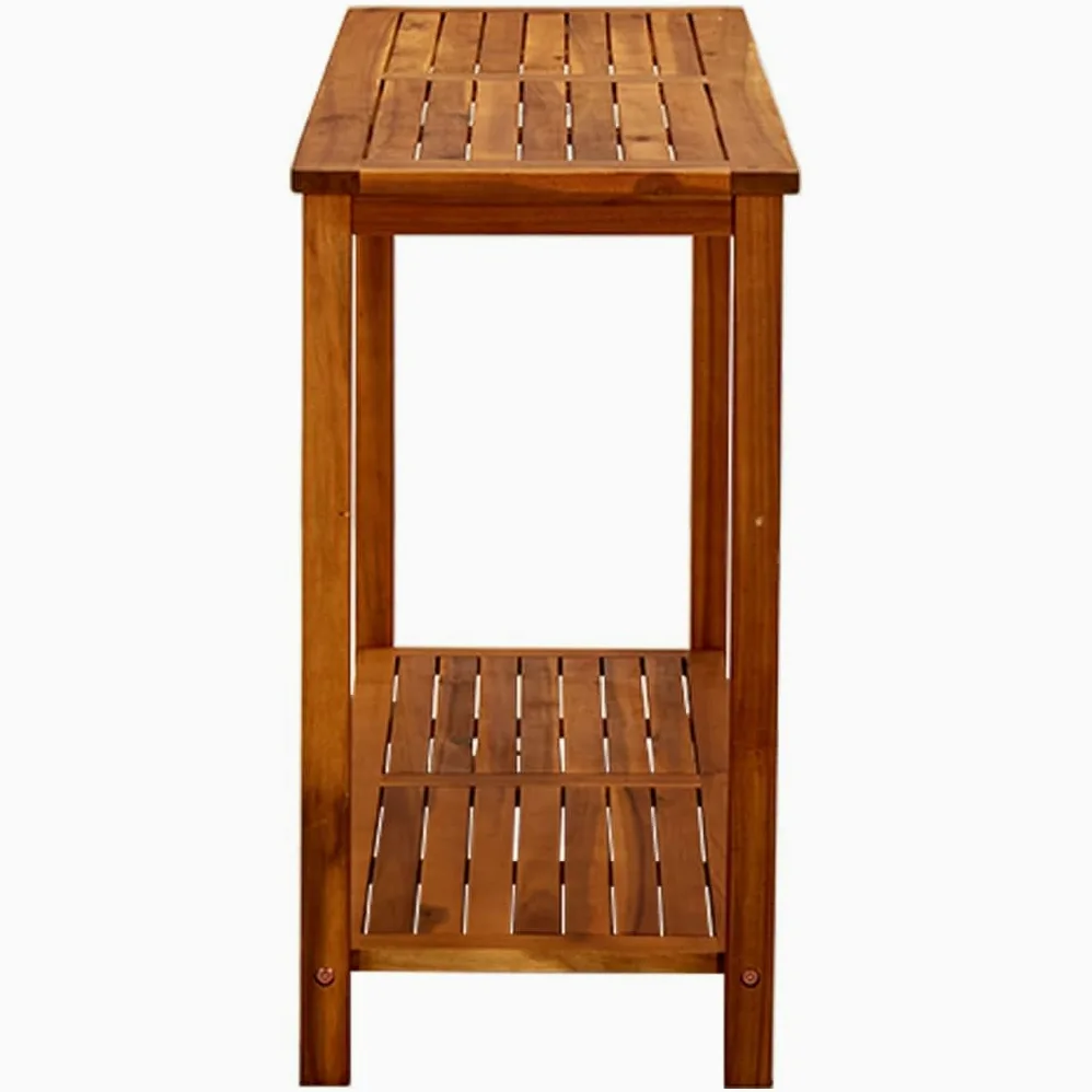 vidaXL Bois d'Acacia Solide Table Console de Jardin Table d'Appoint Table de Patio Meuble de Terrasse Table d'Extérieur 110x40x75 cm
