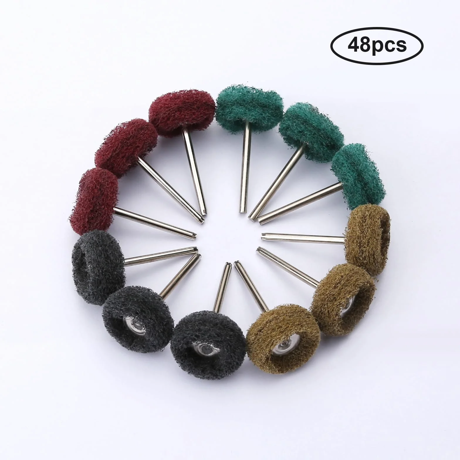 Lot de 48 disques à lamelles abrasifs Dremel pour outils rotatifs, roues de ponçage grains assortis 80/150/240/300