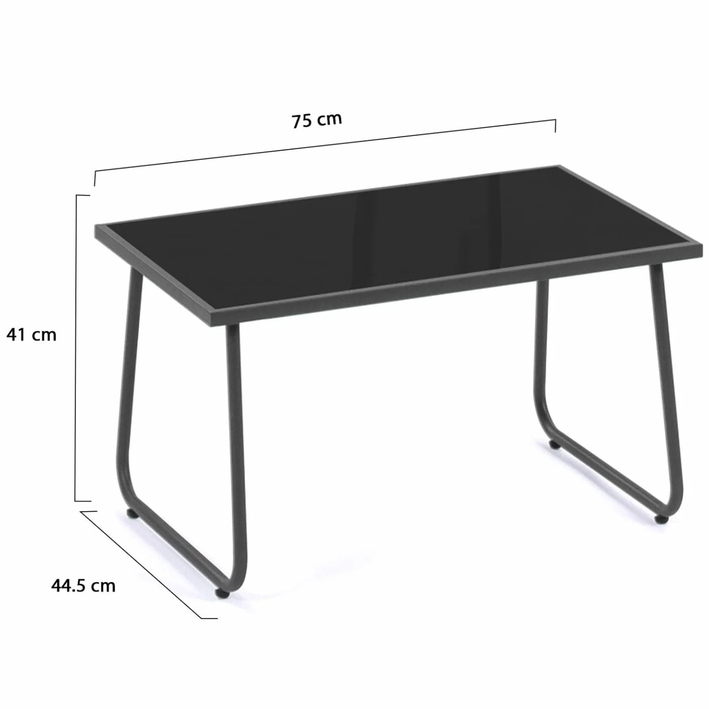 IDMarket - Salon de Jardin Bas Malaga 4 Places avec canapé, fauteuils et Table Gris Anthracite