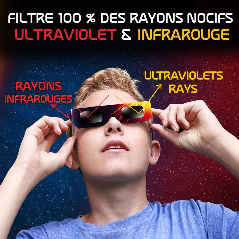 Lunettes Eclipse Solaire ISO 12312-2 Lot de 6 Galaxium