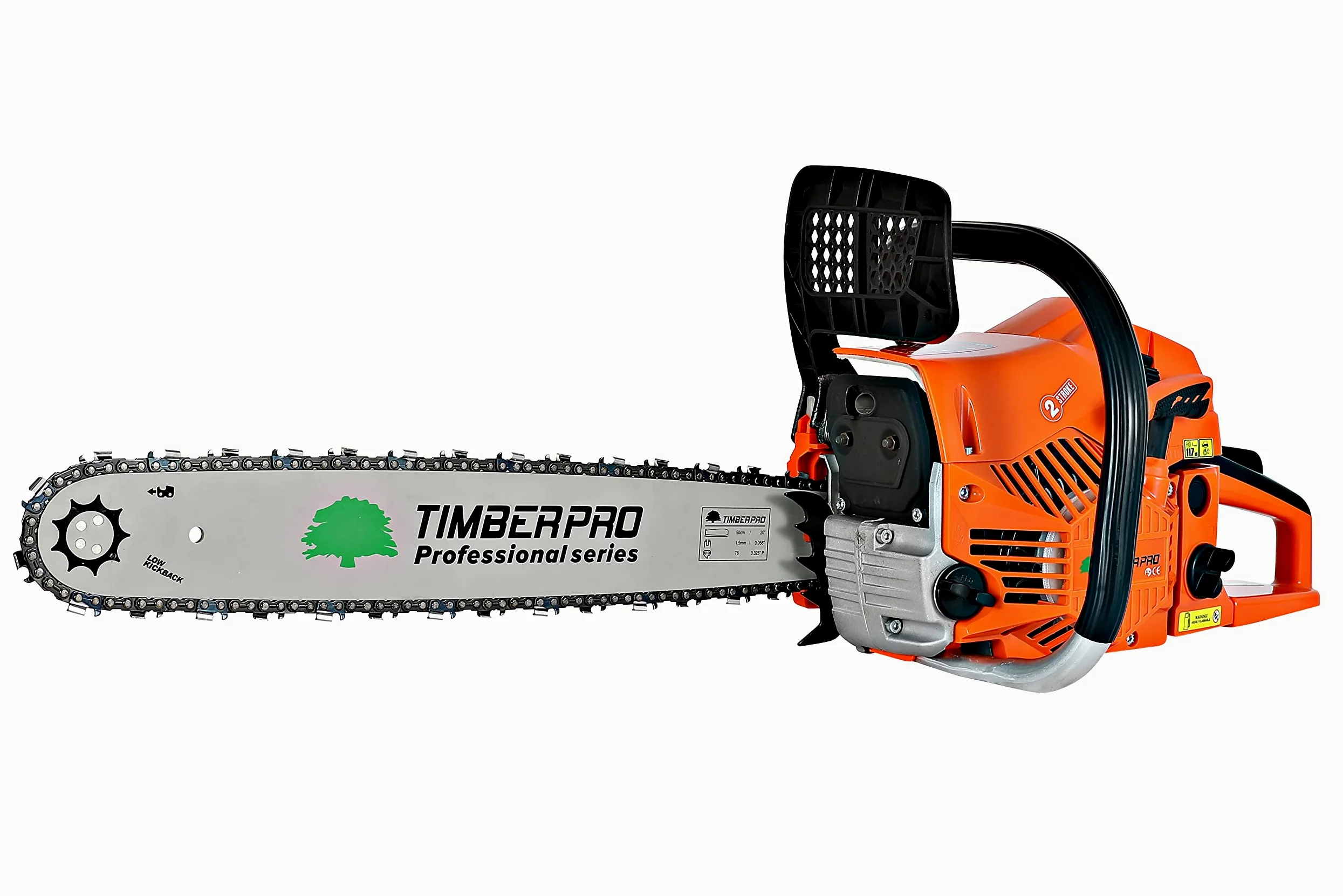 TRONÇONNEUSE THERMIQUE 61,5 CM³, PUISSANCE 3,6 CV, GUIDE 50 CM + 2 CHAINES