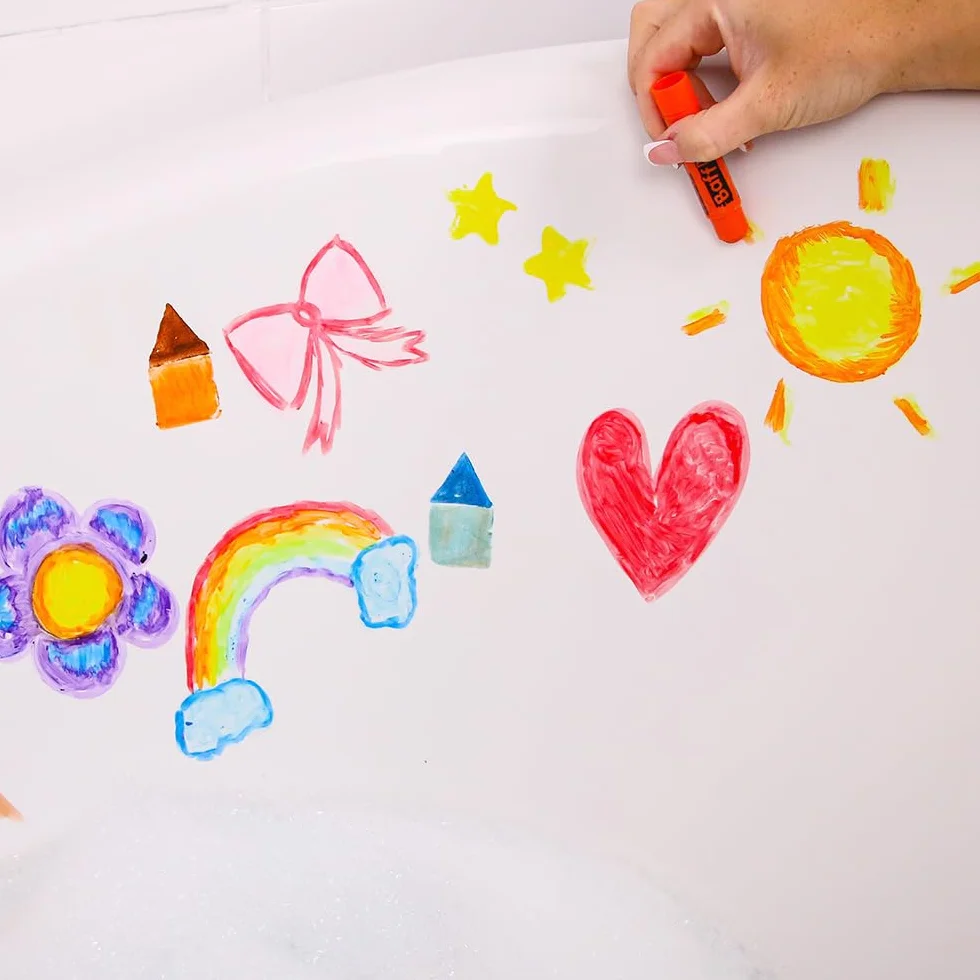 ZIMPLI Grands Bâtons de Peinture pour le Bain, Crayons de Bain, Stylos de Peinture pour Enfants, Twist & Paint, Couleurs Vives, Sans Salissure, Nettoyage Facile