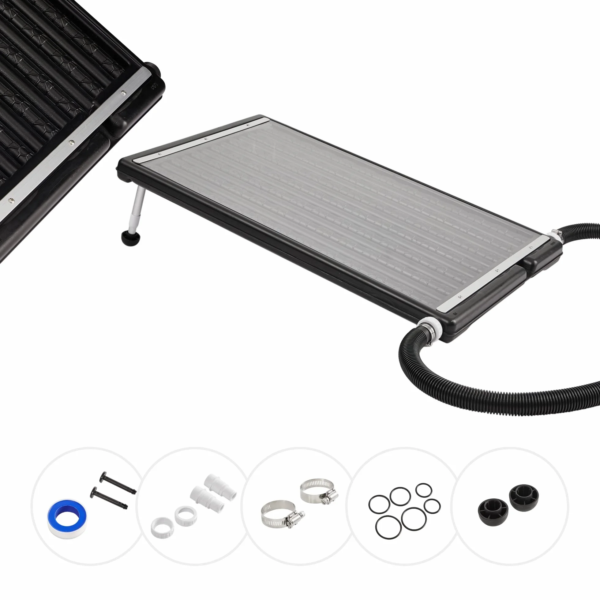 AREBOS Chauffe-Piscine Solaire 110x65x7.5 cm Chauffage Piscine 15L Débit 10000 L/h Raccord 32/38 mm
