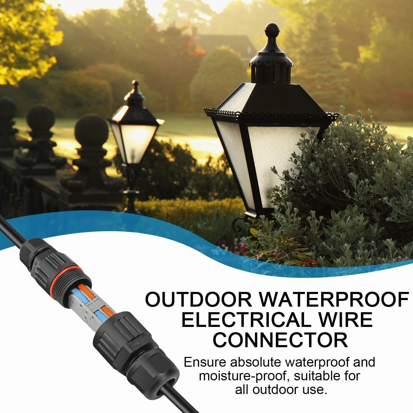 Connecteur de fils étanche boîtier de raccordement électrique extérieur jardin éclairage