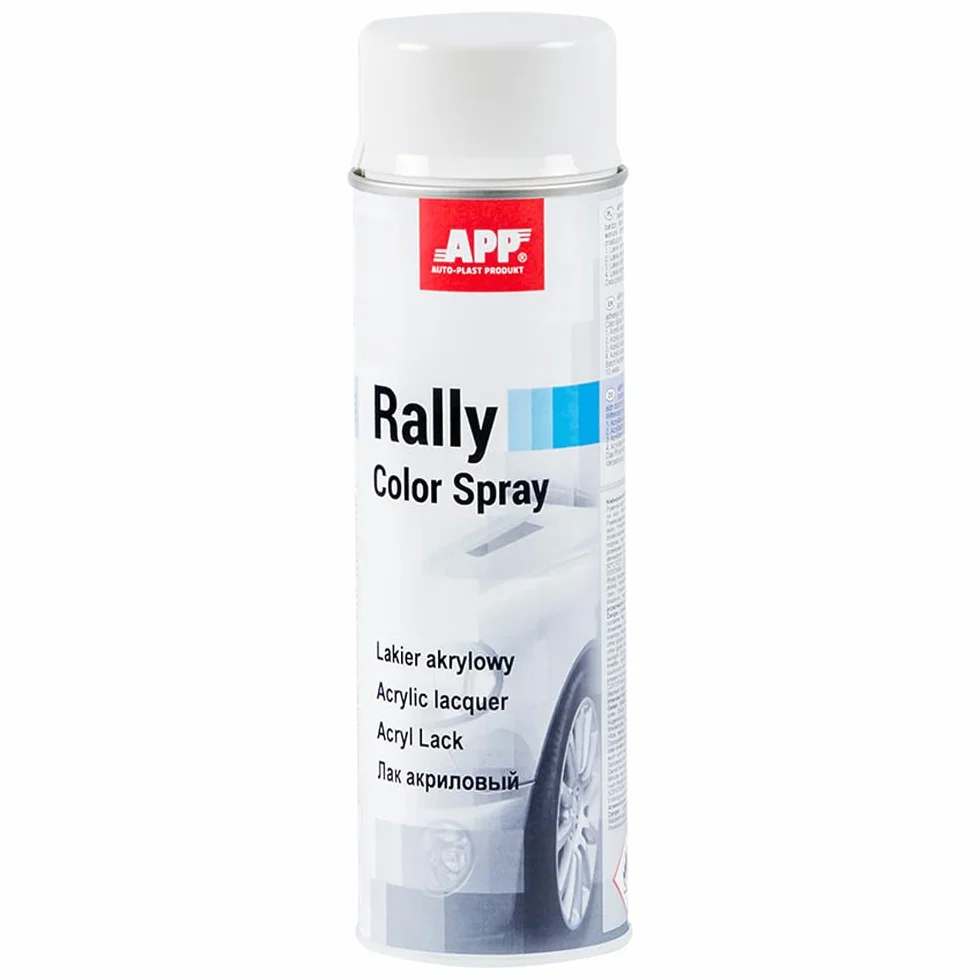 Peinture Blanche Brillante en Spray 500 ml APP Rally Color - Haute Couverture