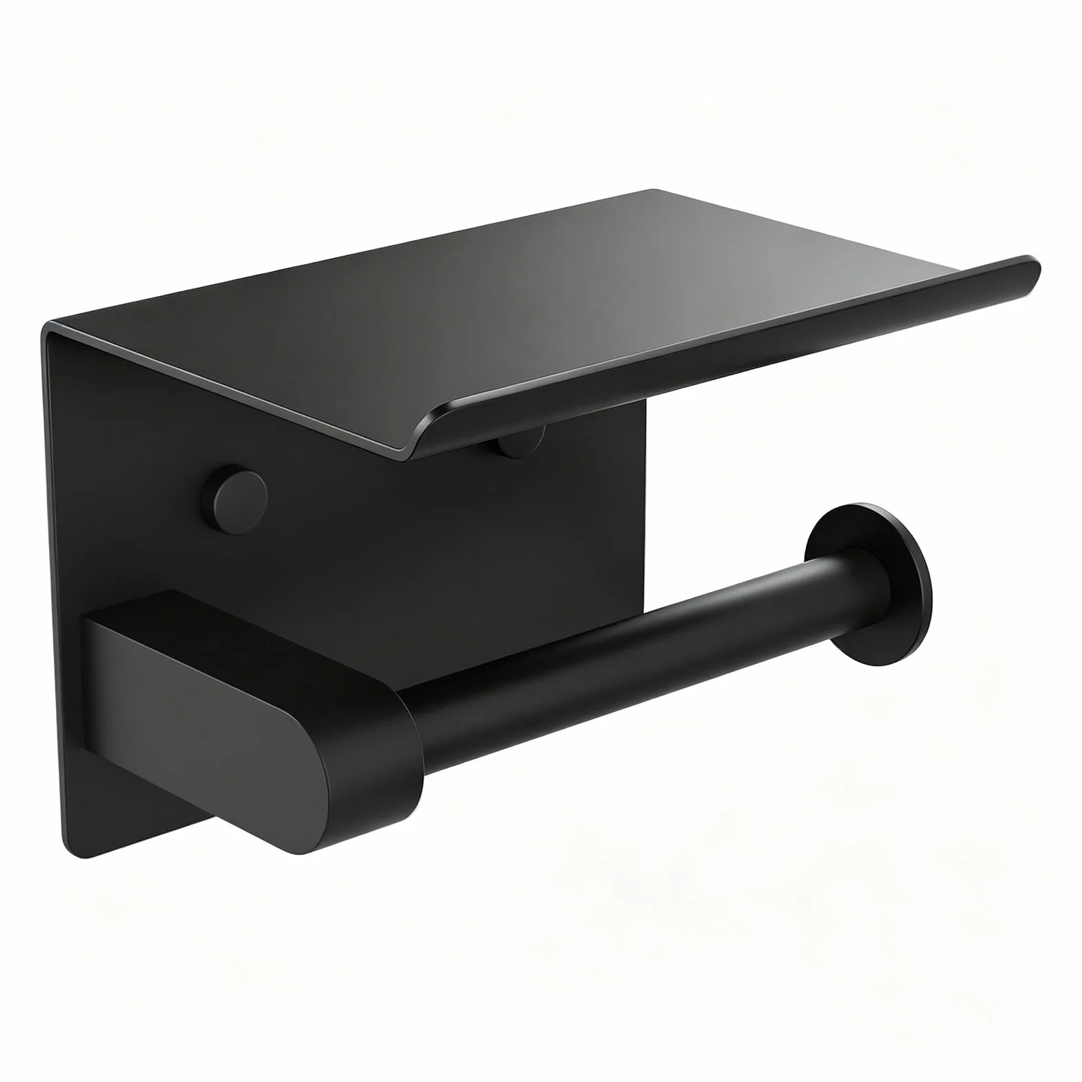 Ibergrif MK34053B Porte Papier Toilette Mural en Acier Inoxydable, Support avec Étagère, Noir