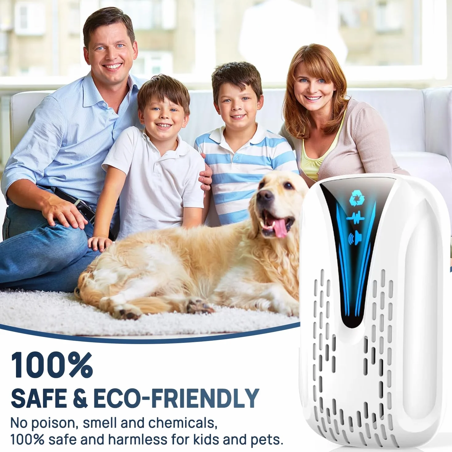 Colorfullife Répulsif Ultrasonique Anti-Nuisibles 2026 Amélioré, 4 Pack Répulsif Ultrason Souris, Sûr pour Animaux Domestiques et Personnes, Contre Cafards, Rats, Araignées et Moustiques - Blanc