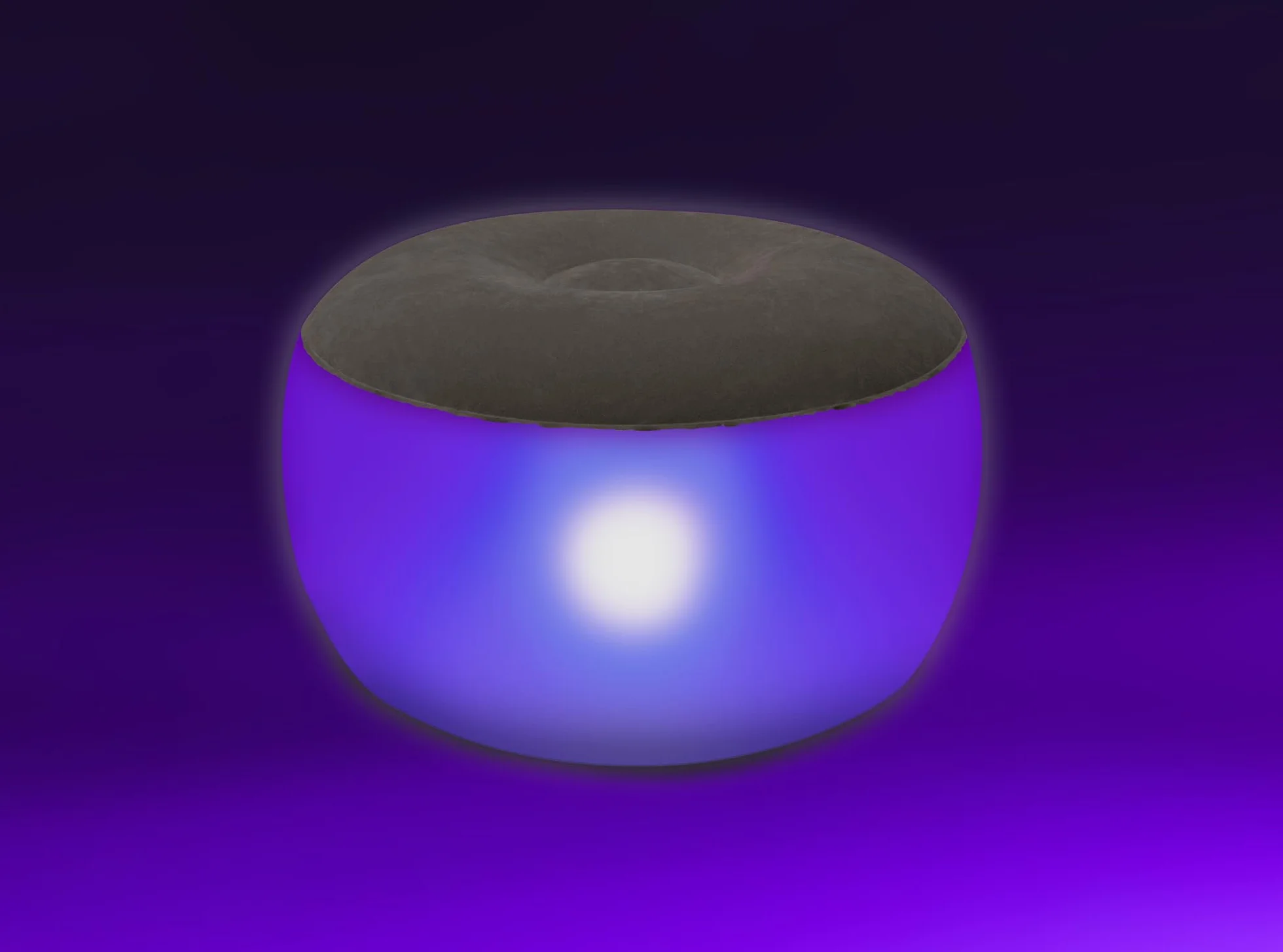 SCHWAIGER 660180 Tabouret LED Outdoor Pouf Loungemöbel Tabouret de Jardin Coussin de Sol Tabouret de Pied pour l'extérieur éclairé RGB Gonflable 55cm de diamètre