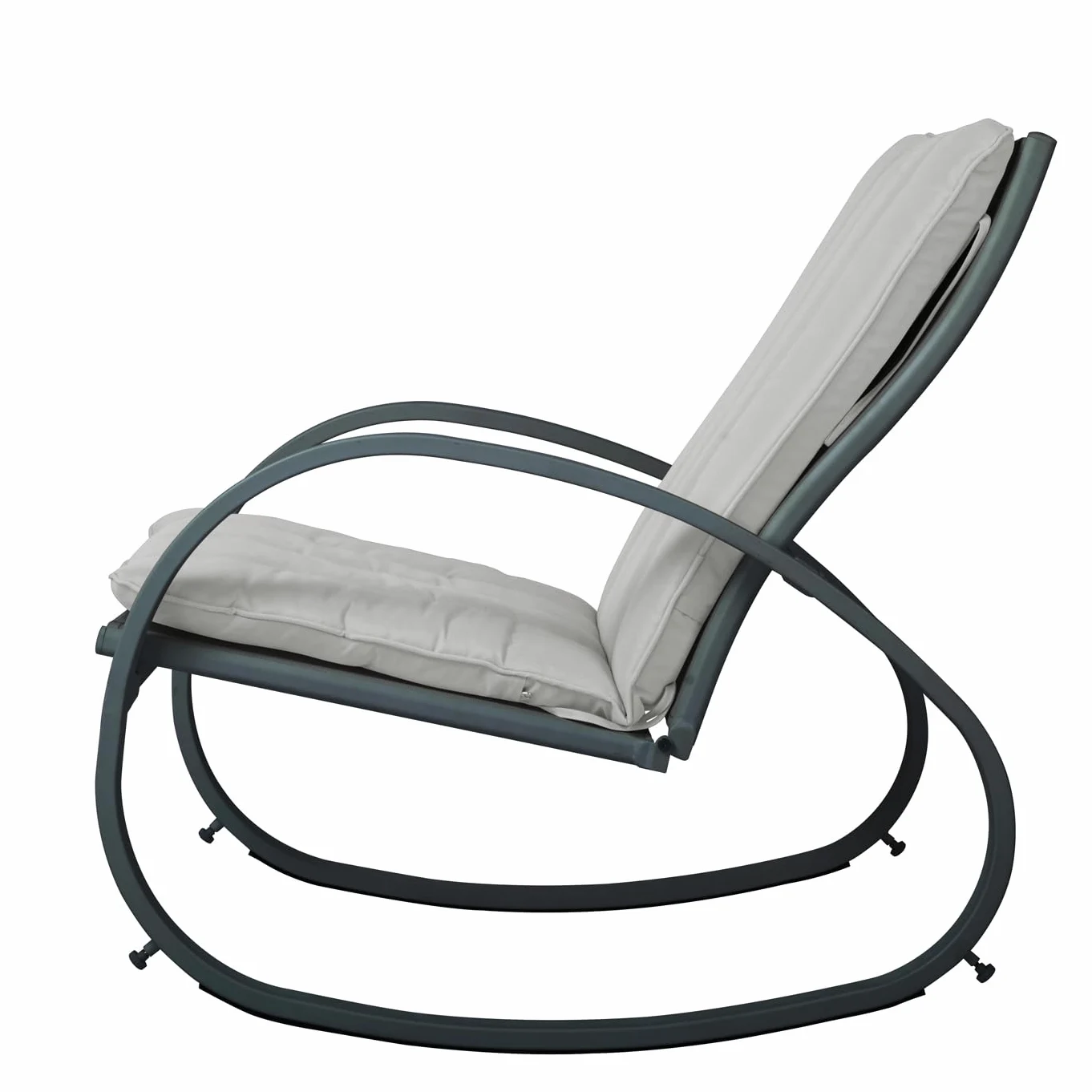 SVITA EIBY Fauteuil à bascule de luxe avec accoudoirs pour l'extérieur, gris clair/gris foncé