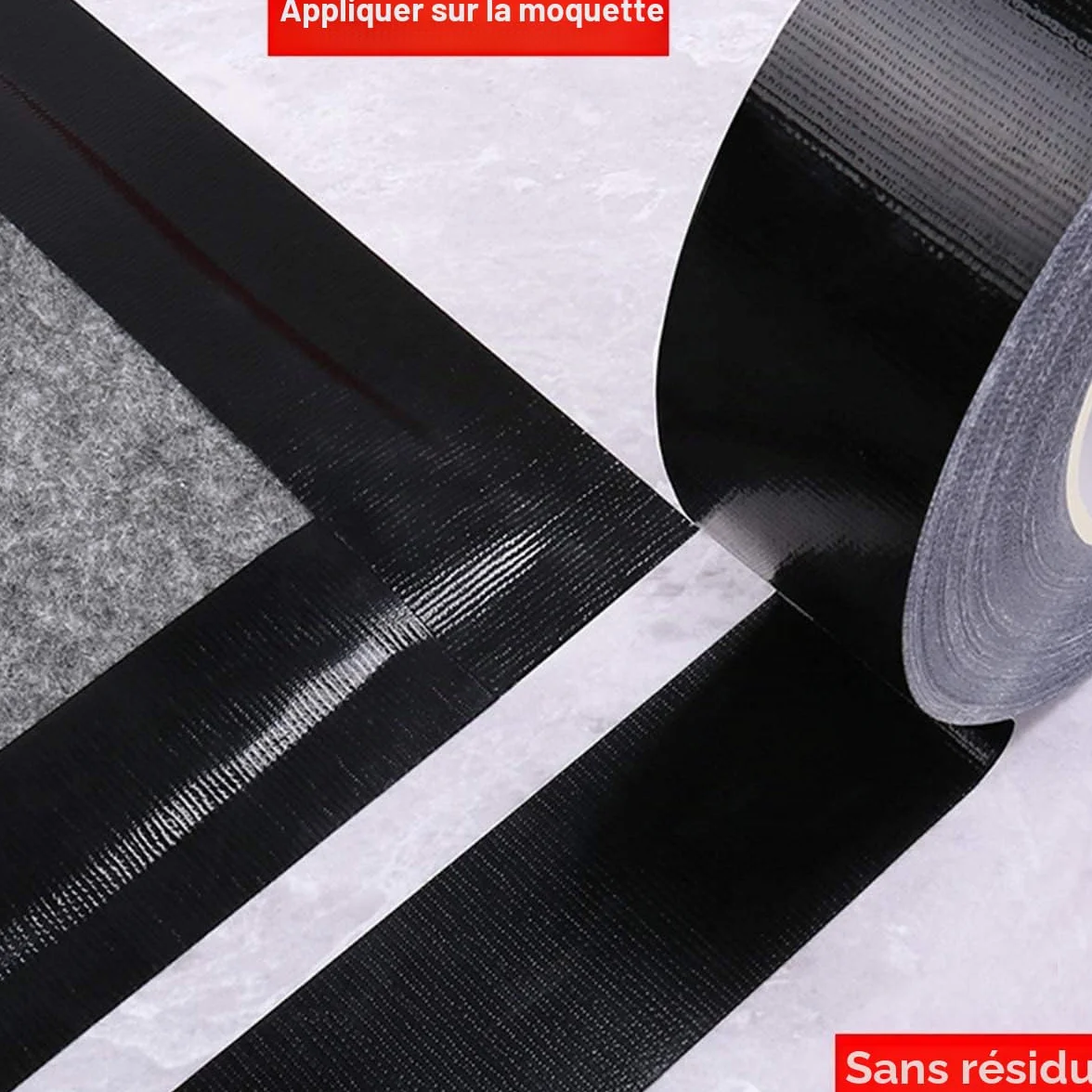 Lot de 5 rubans adhésifs en toile résistant noir 210 mic x 50 mm x 27,4 m, ruban adhésif américain de réparation d'étanchéité, heavy duty duct tape black