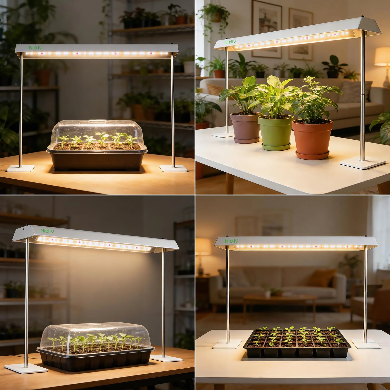 Niello Lampe de Croissance 60W Spectre Complet Haute Puissance pour Plantes d'Intérieur