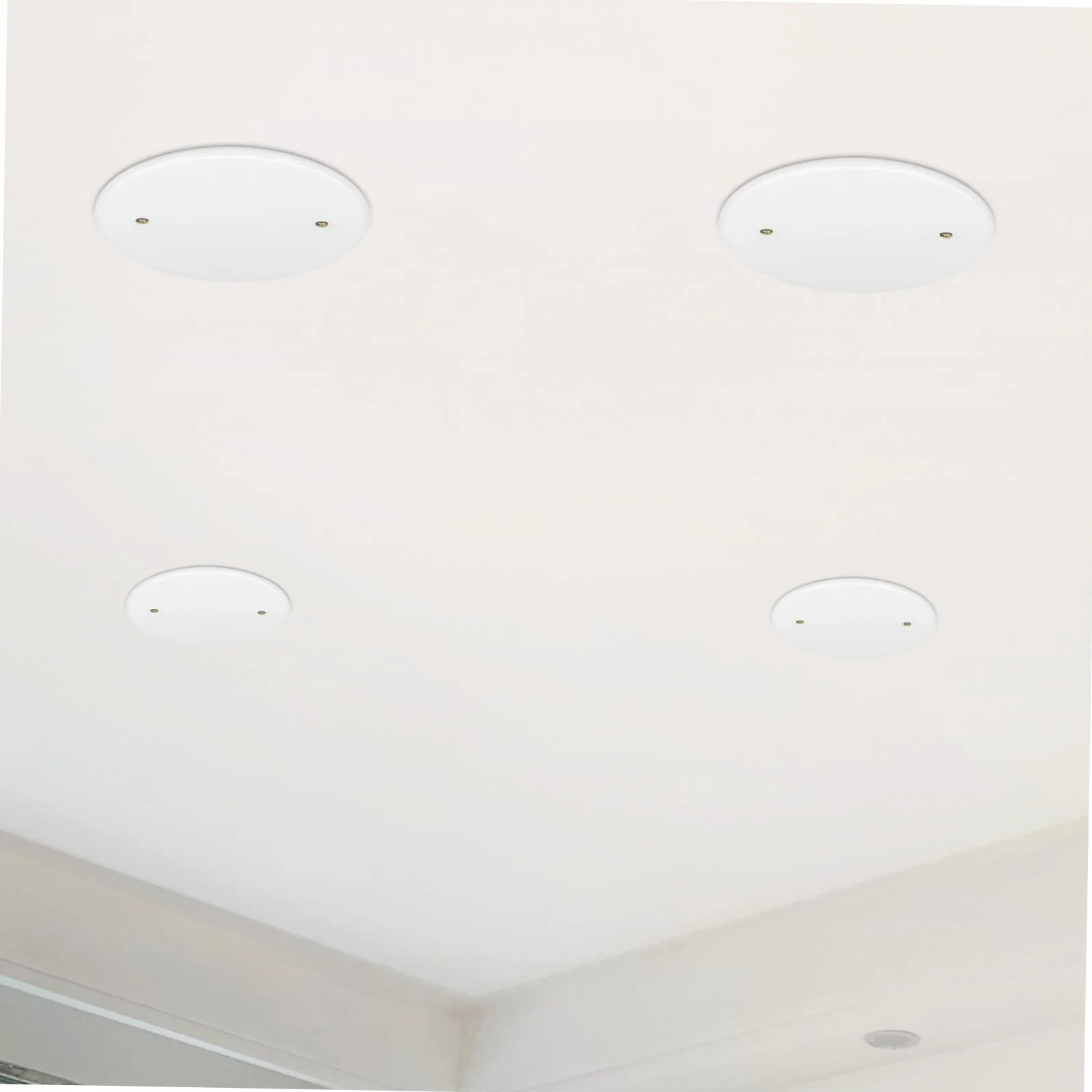 Lot De 4 Cache-Trous Plafond Ronds Plates 4.33In Cache-Plafond Rond En Plastique Avec Vis Pour Boîtes Électriques