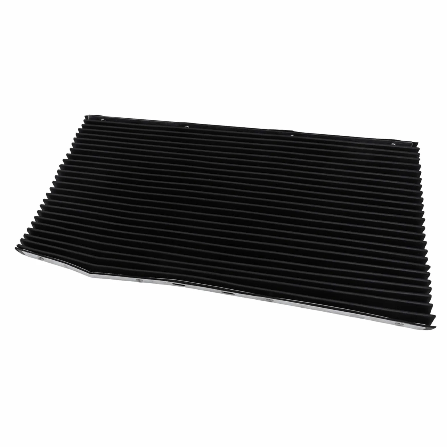 Housse de soufflet télescopique en accordéon pour fraiseuse, protection de rail de guidage en caoutchouc flexible, protection anti-éclats, bordure en acier inoxydable, noir, 400 x 600 mm (400 x 600 mm